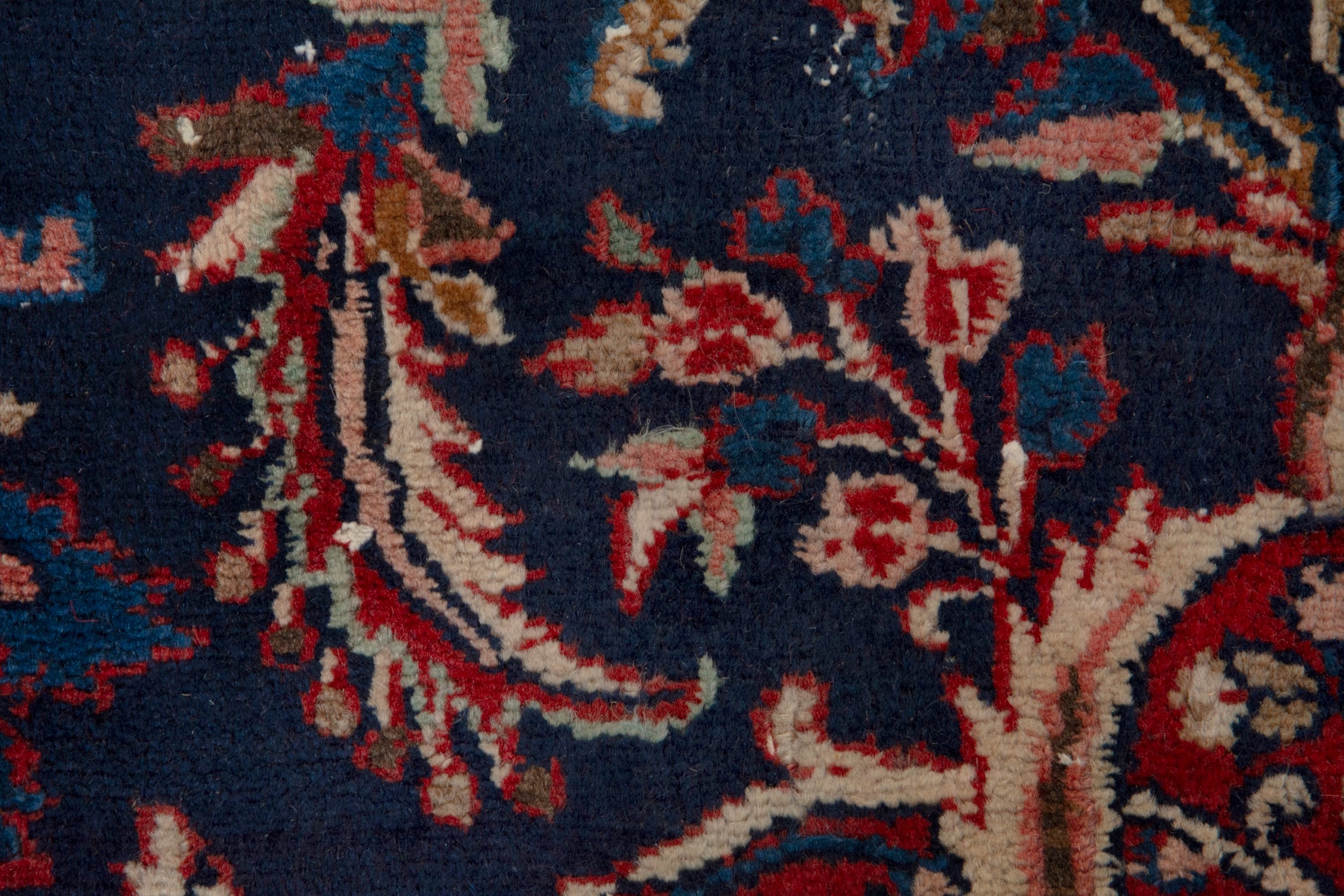 Persian Hamedan oversized rug in navy and burgundy, view 14 of 18