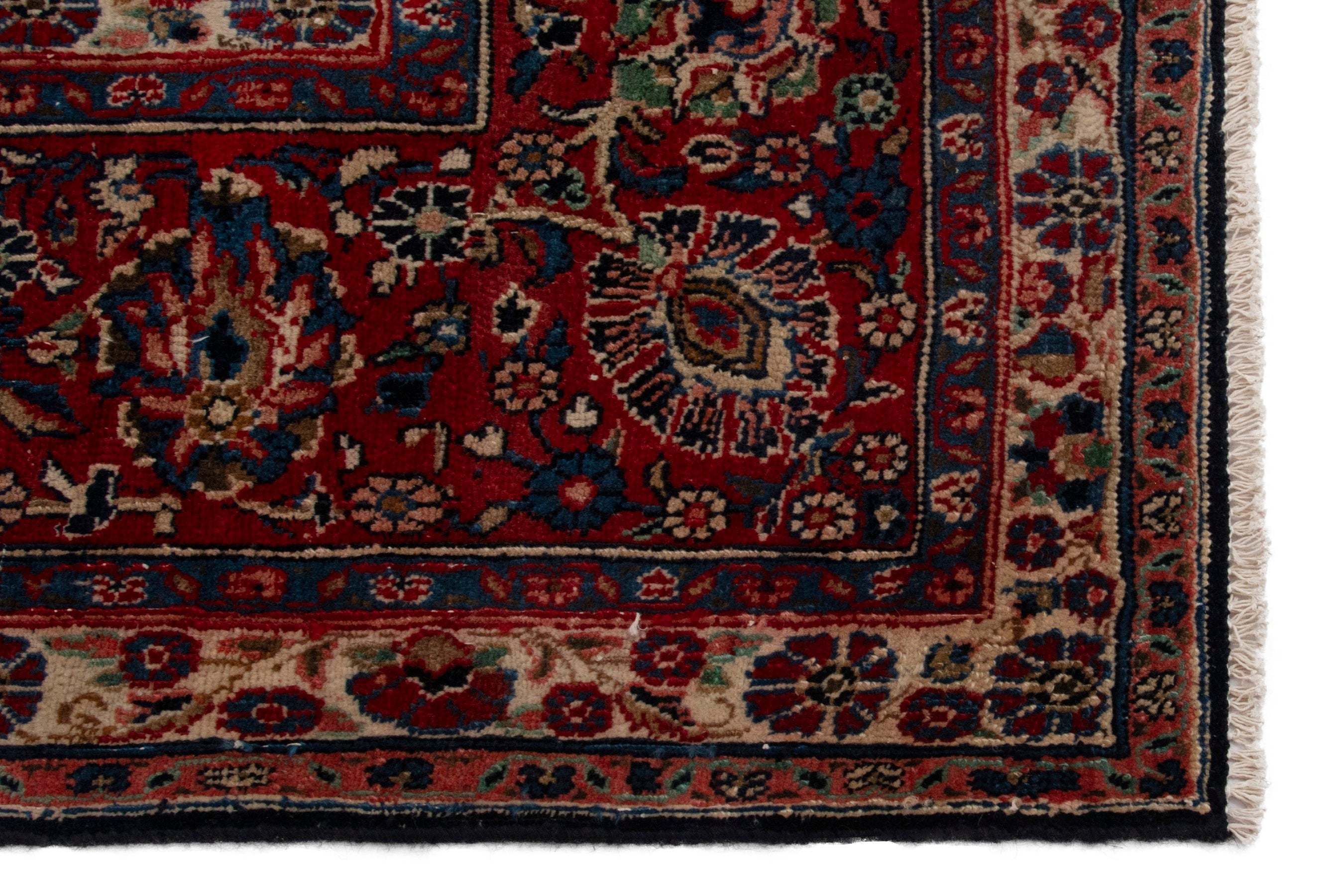 Persian Hamedan oversized rug in navy and burgundy, view 5 of 18