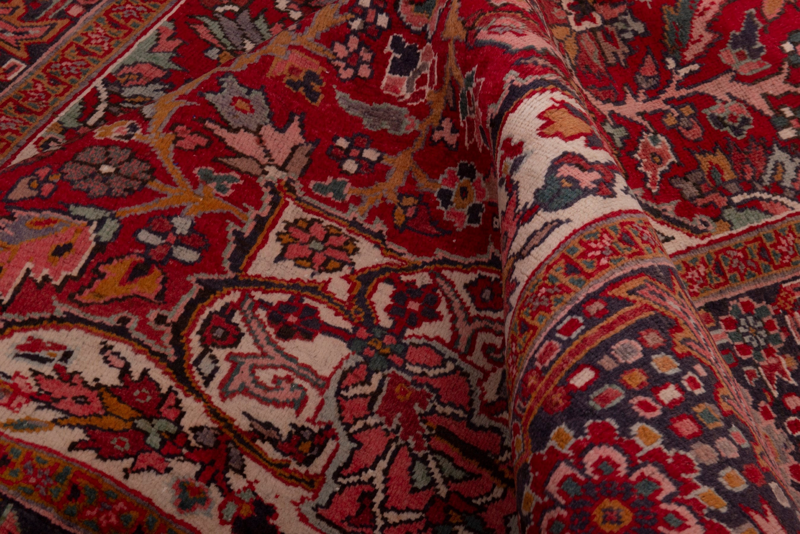 Persian Heriz oversized rug in deep red and dark brown, view 17 of 20