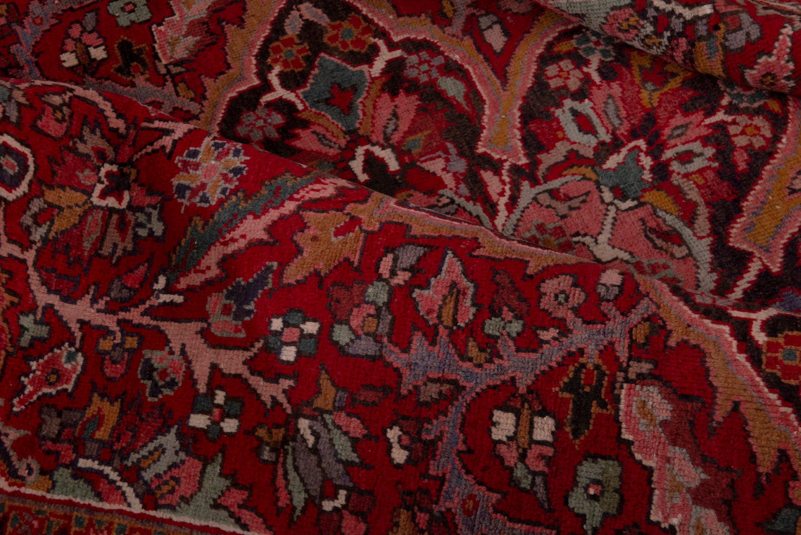 Persian Heriz oversized rug in deep red and dark brown, view 18 of 20