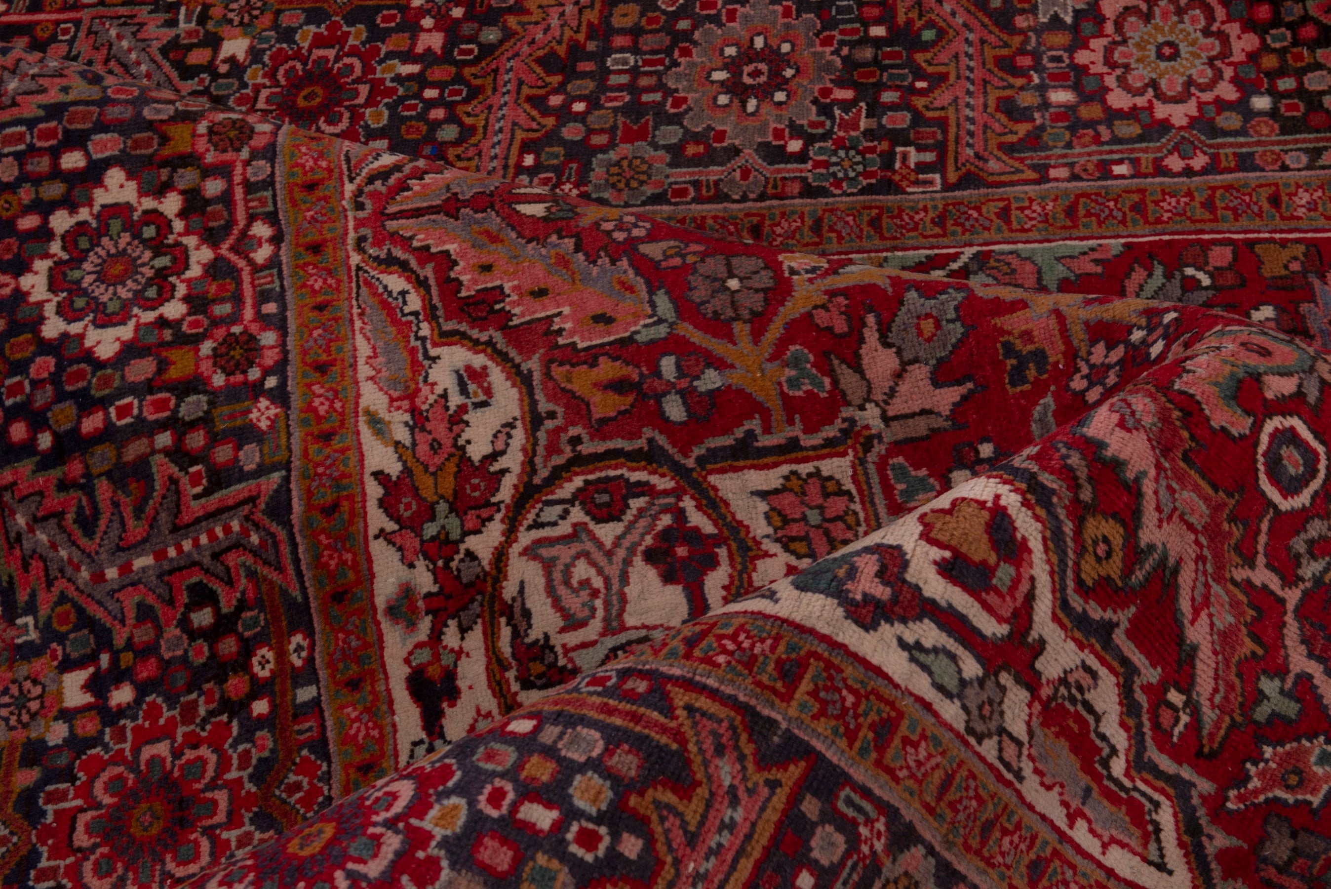 Persian Heriz oversized rug in deep red and dark brown, view 19 of 20
