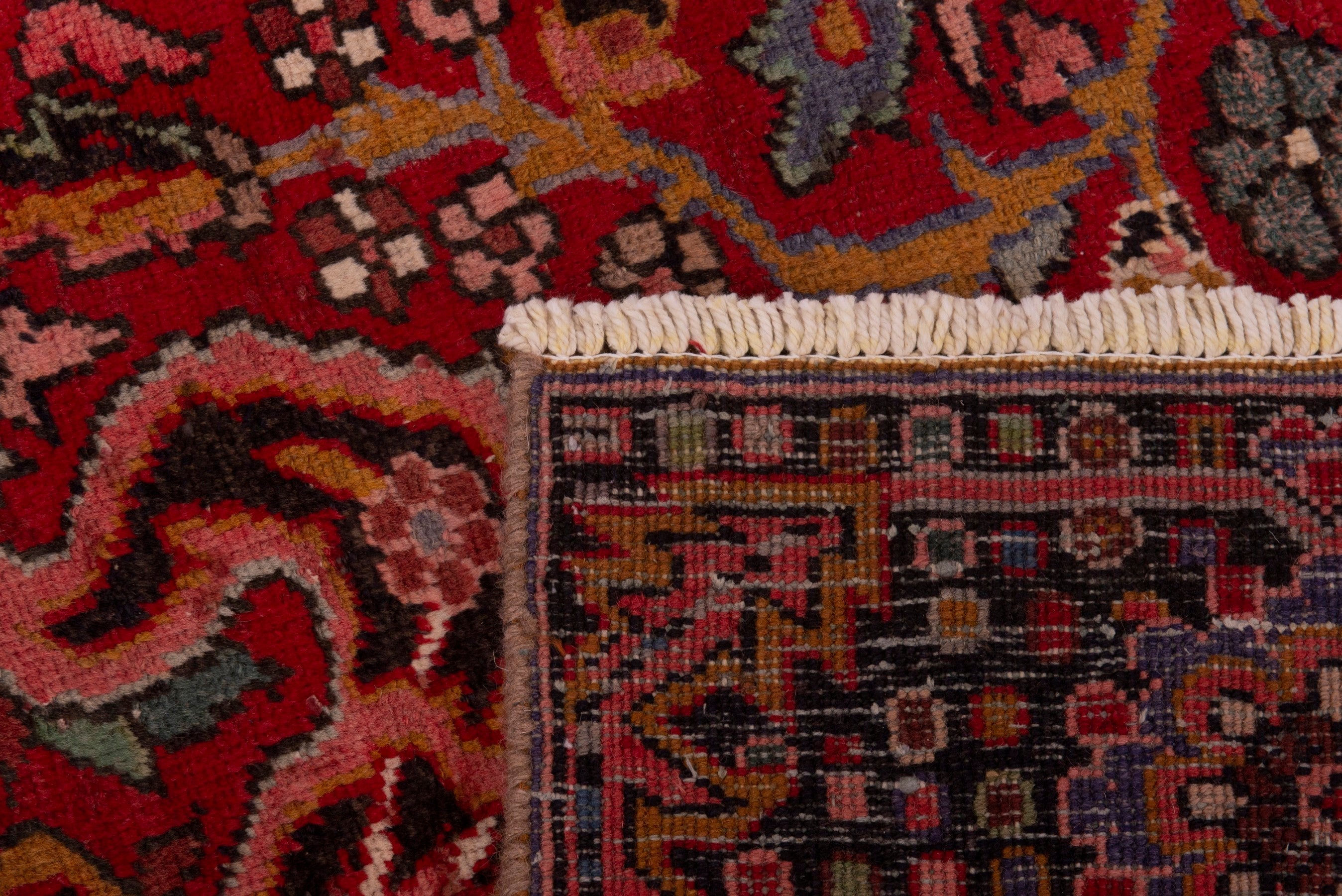 Persian Heriz oversized rug in deep red and dark brown, view 20 of 20
