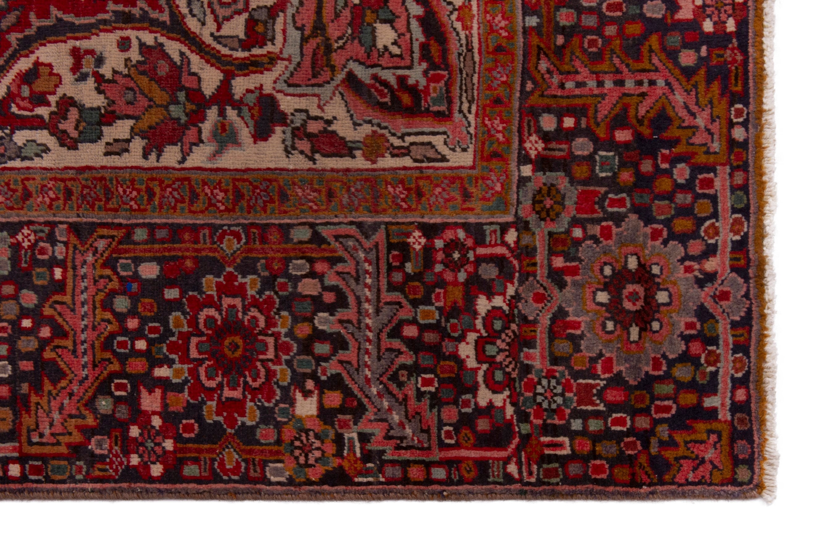 Persian Heriz oversized rug in deep red and dark brown, view 5 of 20