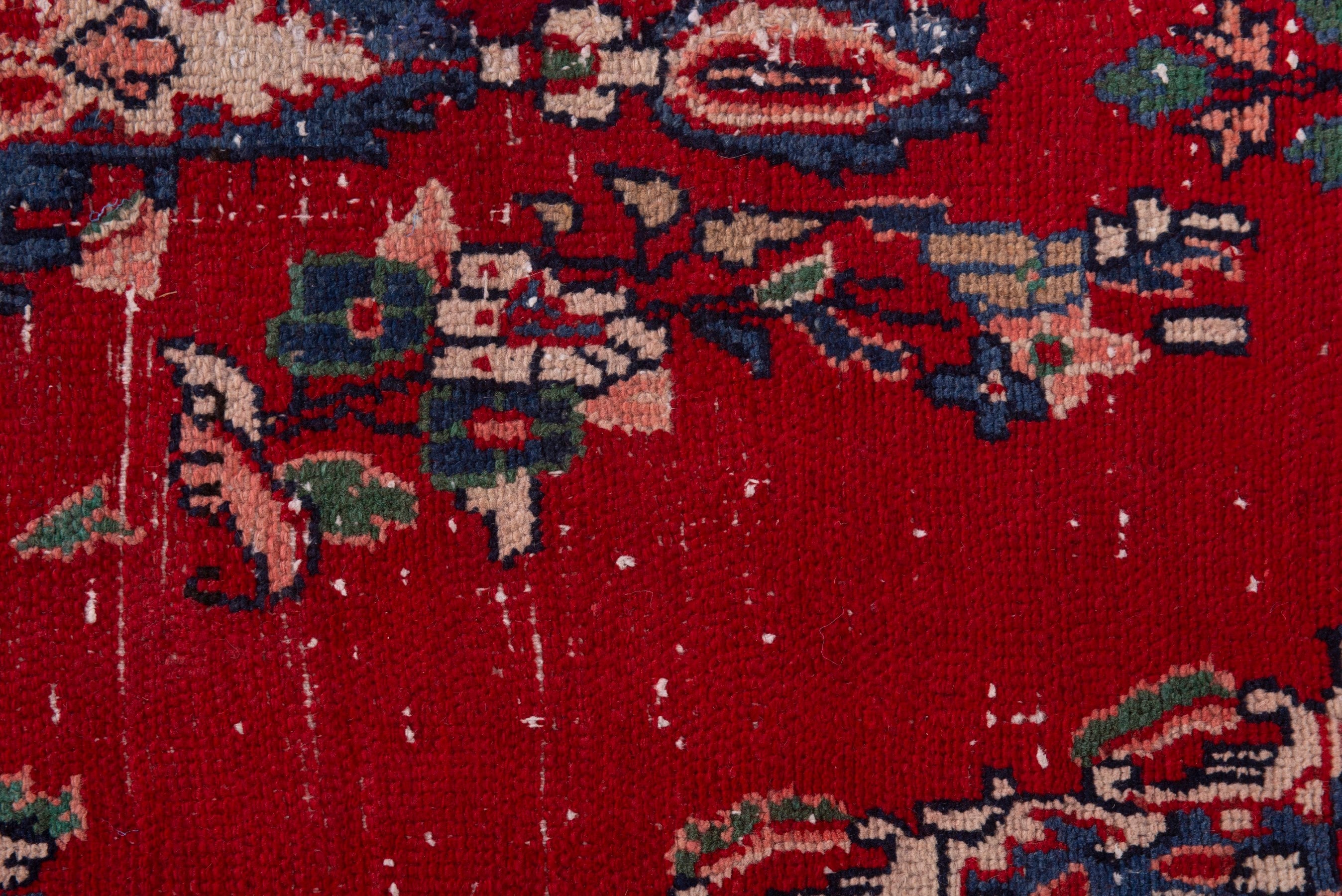Persian Hamedan accent rug in deep red and denim, view 13 of 18