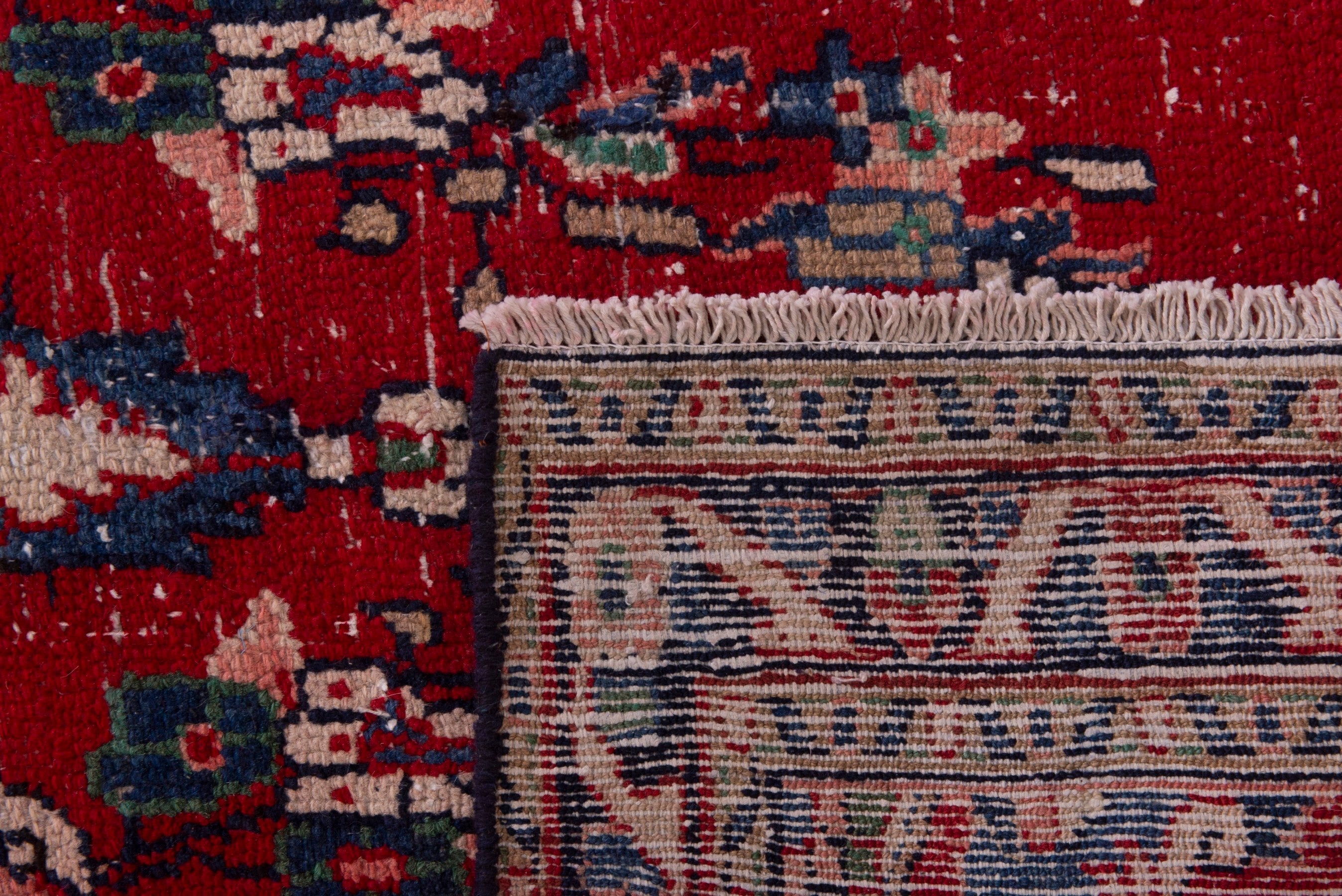 Persian Hamedan accent rug in deep red and denim, view 18 of 18