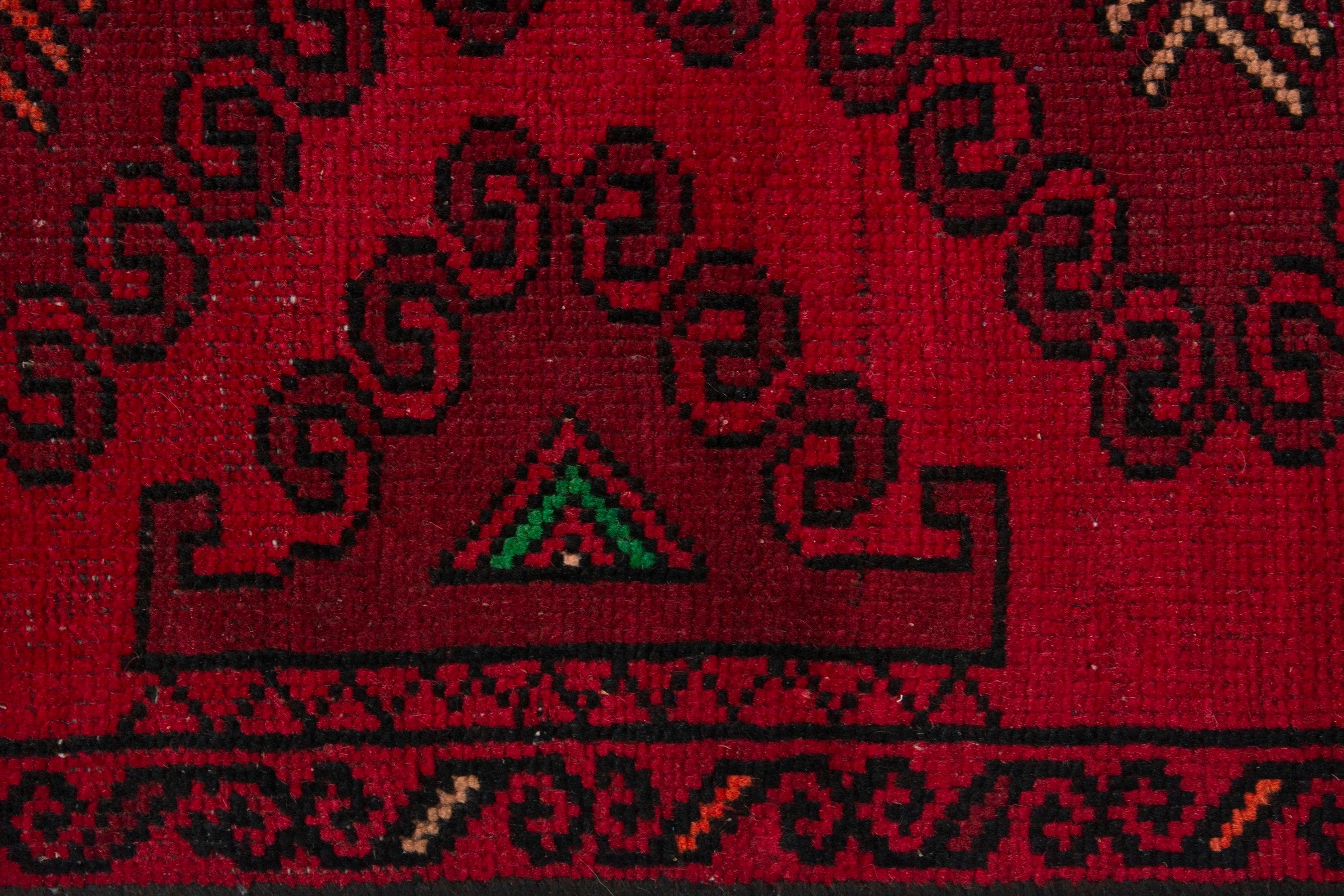 Persian Baluch accent rug in deep red and burgundy, view 12 of 17