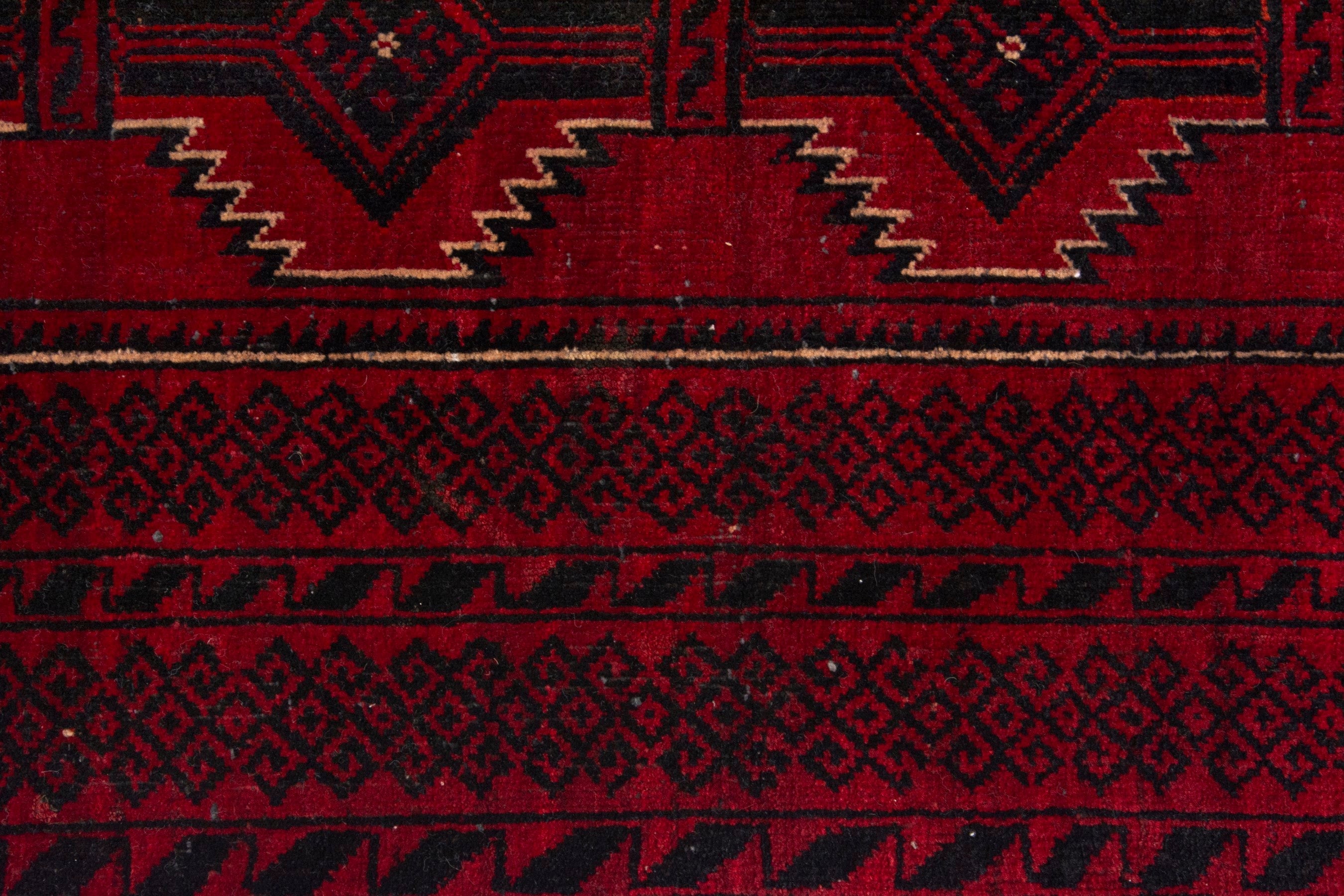 Persian Baluch accent rug in burgundy and deep red, view 13 of 17