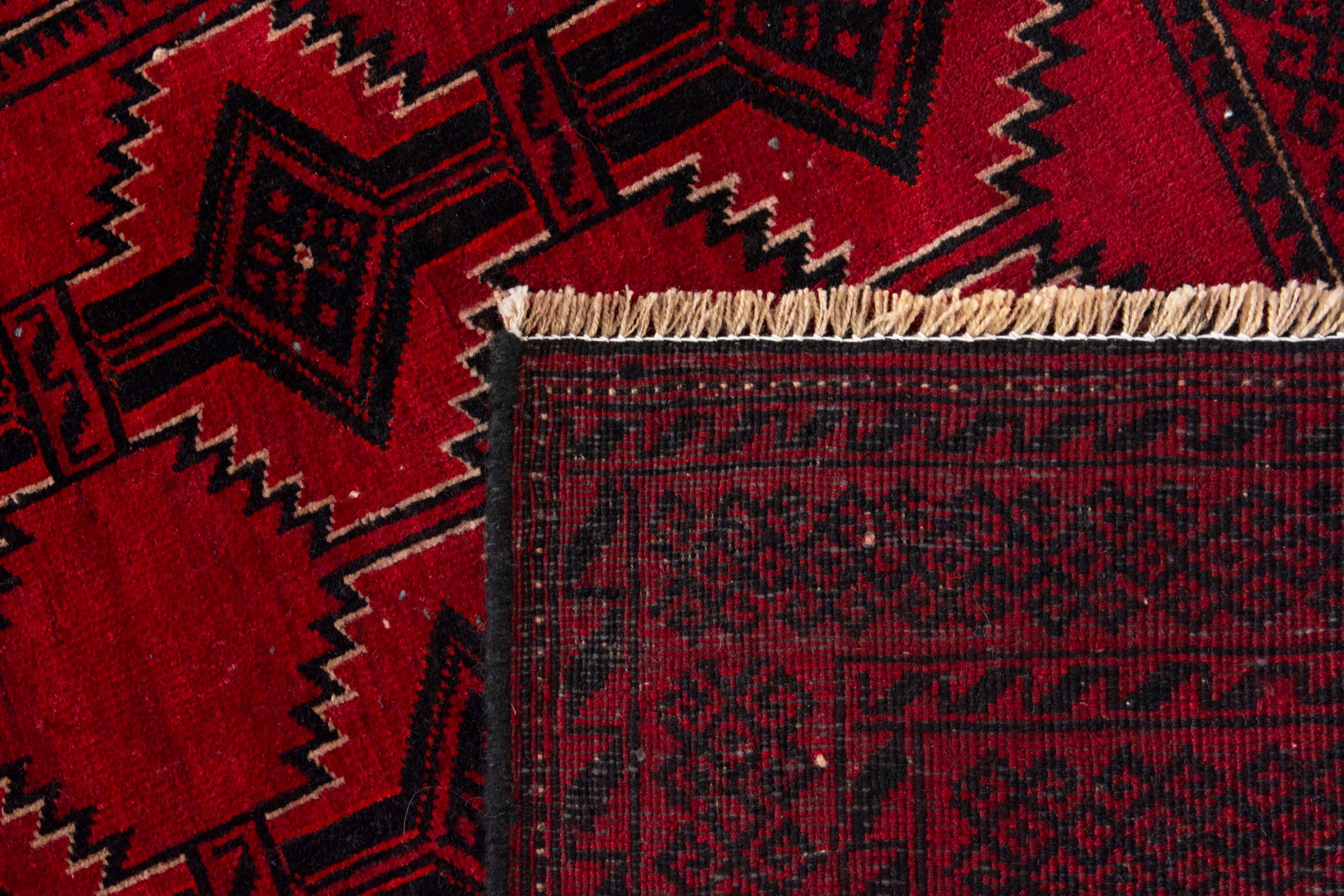 Persian Baluch accent rug in burgundy and deep red, view 17 of 17