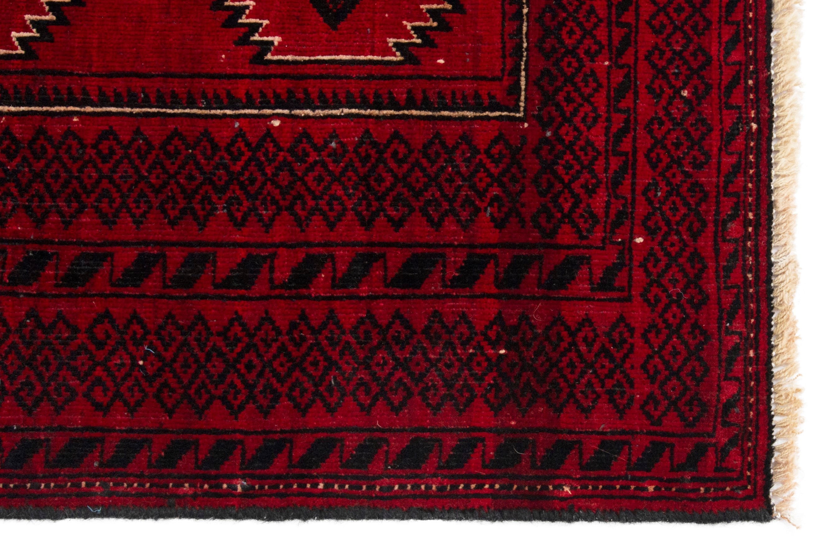 Persian Baluch accent rug in burgundy and deep red, view 5 of 17