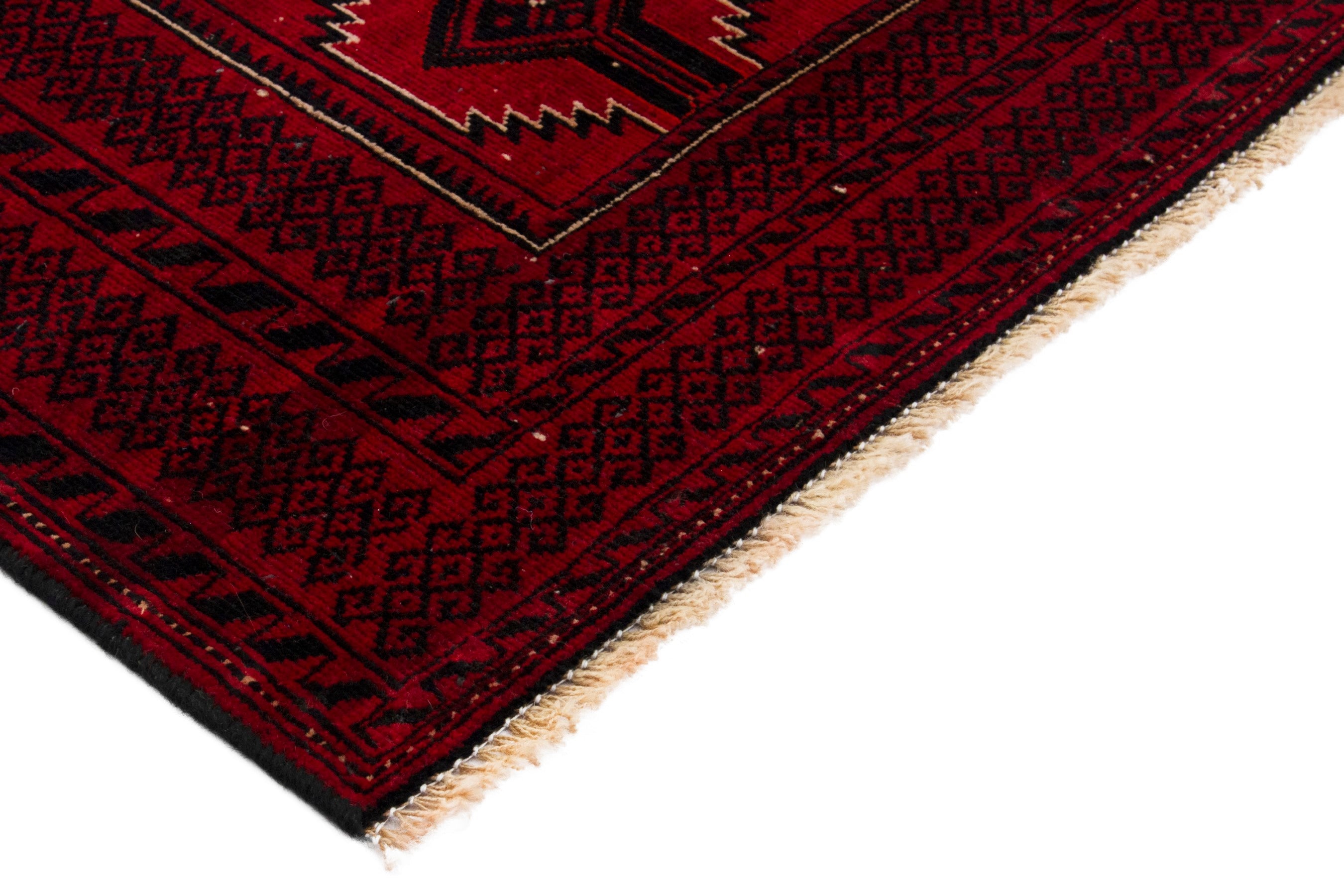 Persian Baluch accent rug in burgundy and deep red, view 6 of 17