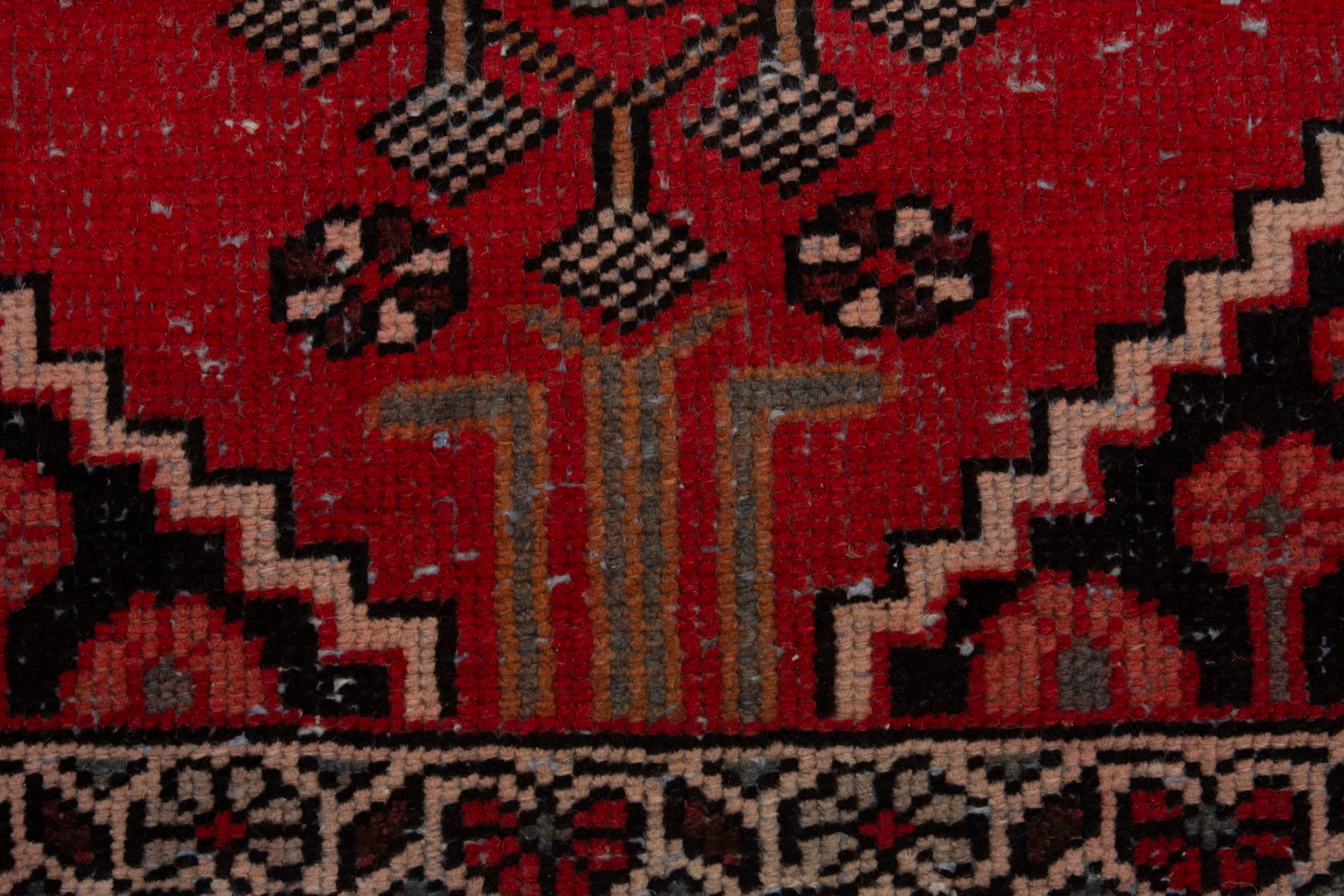 Persian Hamedan accent rug in deep red and burgundy, view 11 of 17