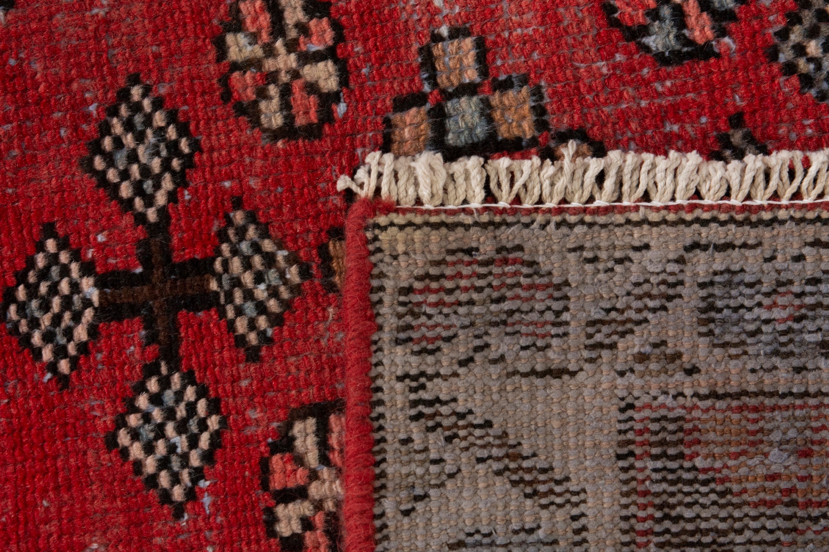 Persian Hamedan accent rug in deep red and burgundy, view 17 of 17