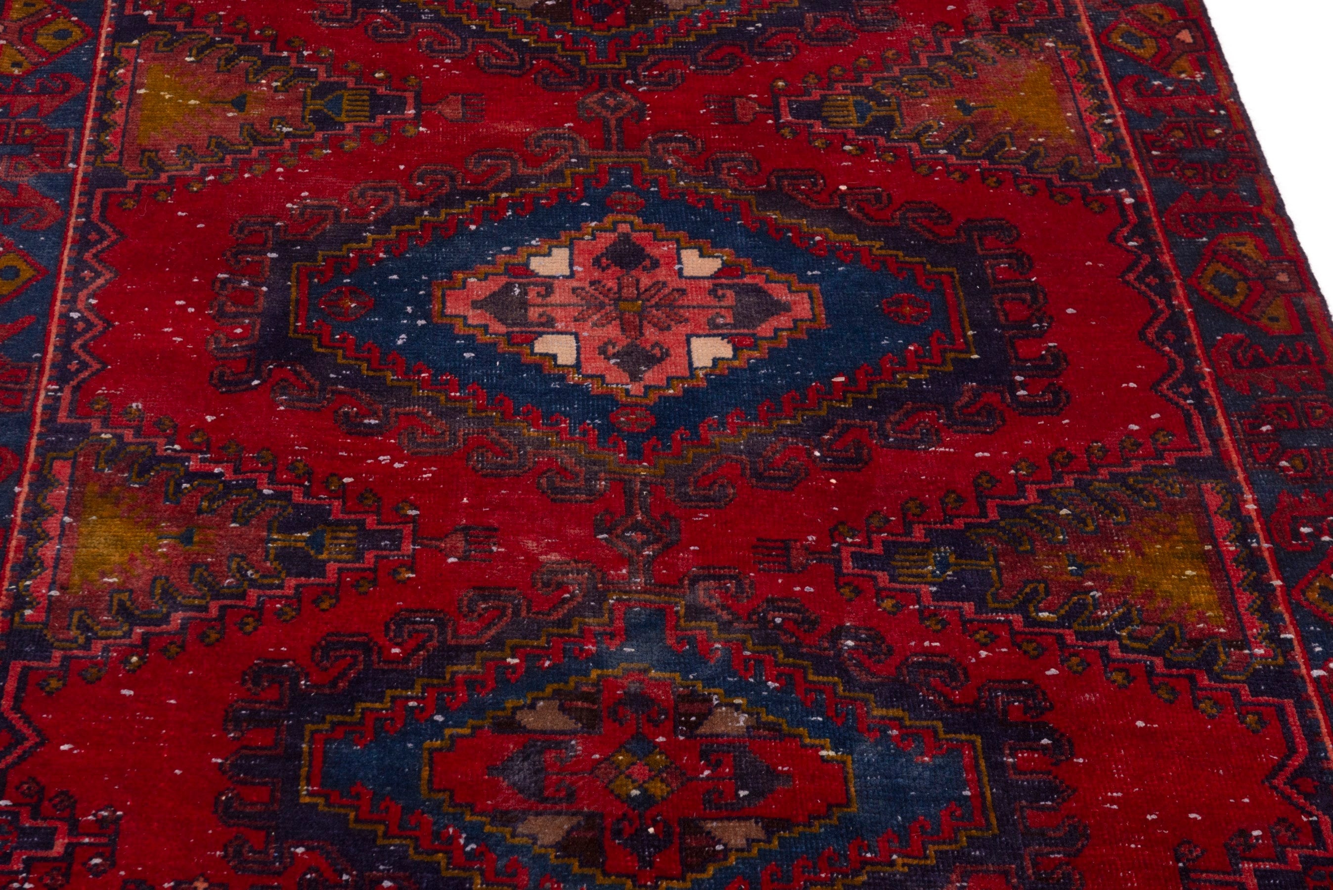 Persian Vist area rug in deep red and dark blue, view 10 of 19