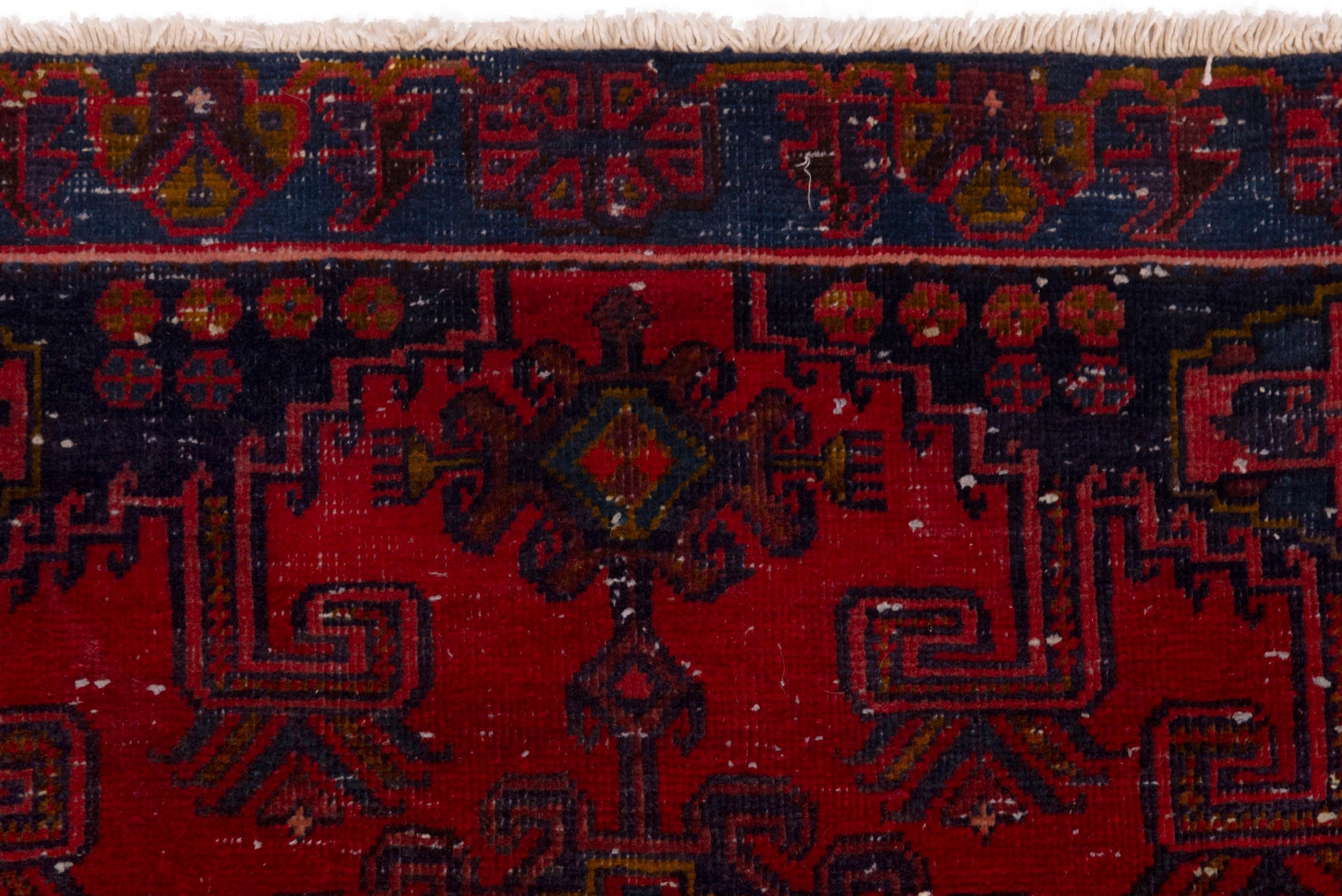 Persian Vist area rug in deep red and dark blue, view 13 of 19