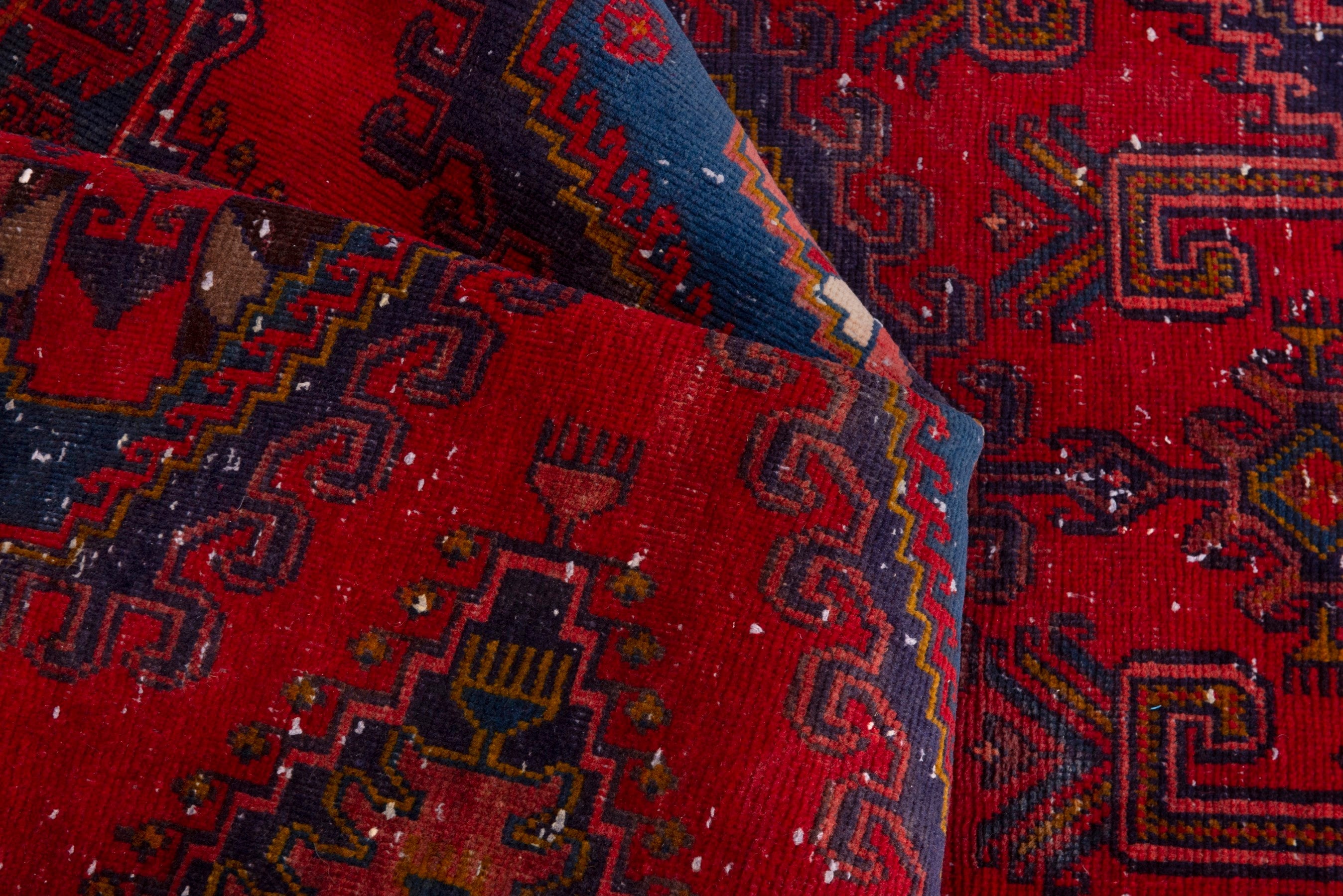 Persian Vist area rug in deep red and dark blue, view 17 of 19