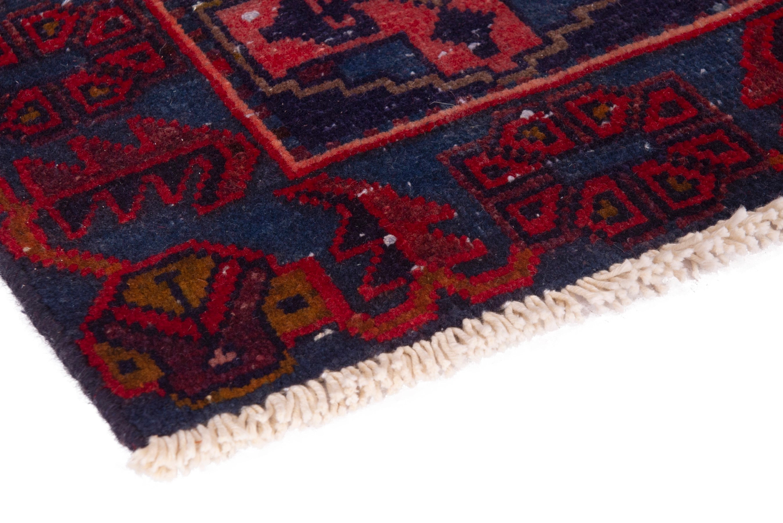 Persian Vist area rug in deep red and dark blue, view 6 of 19