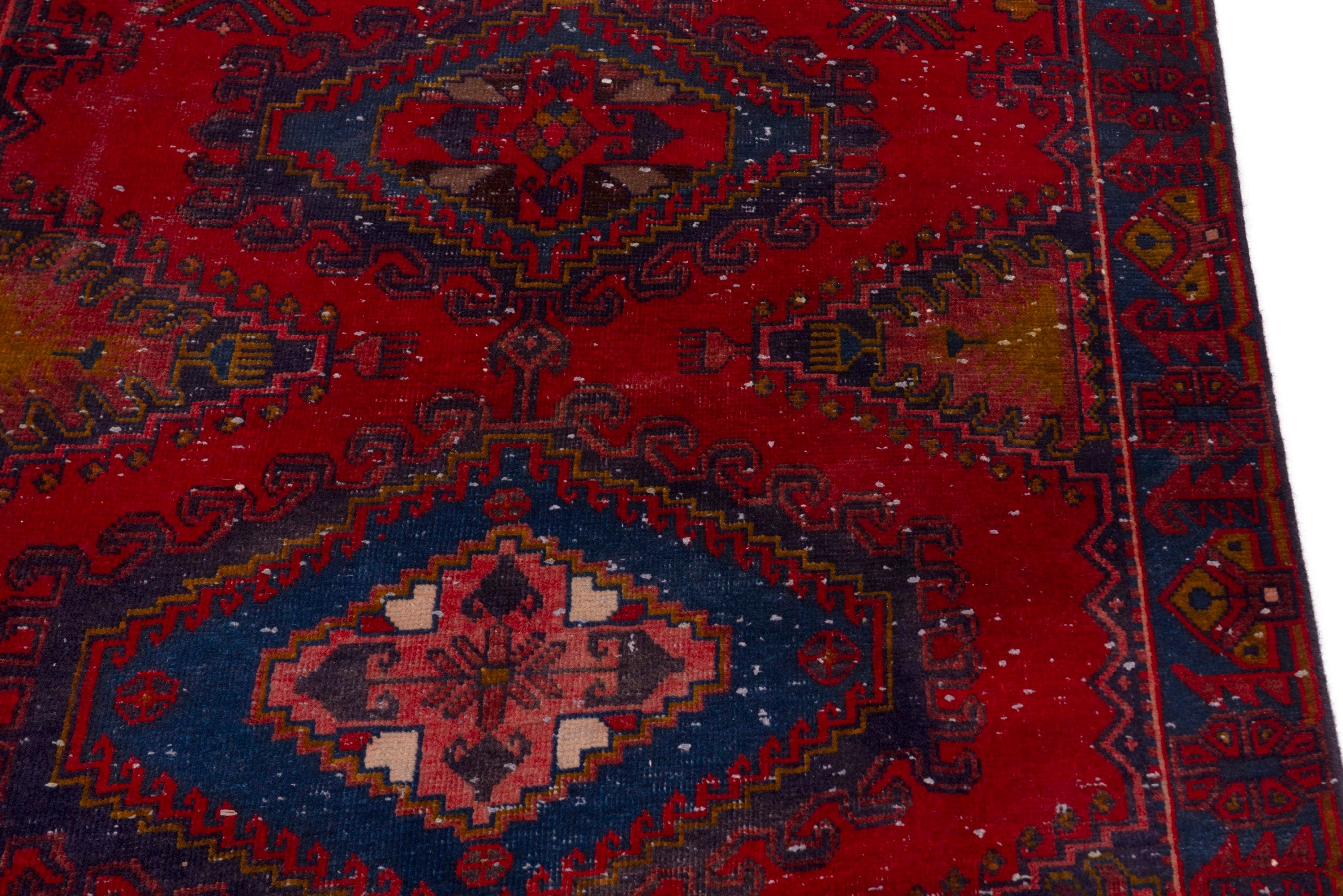 Persian Vist area rug in deep red and dark blue, view 7 of 19