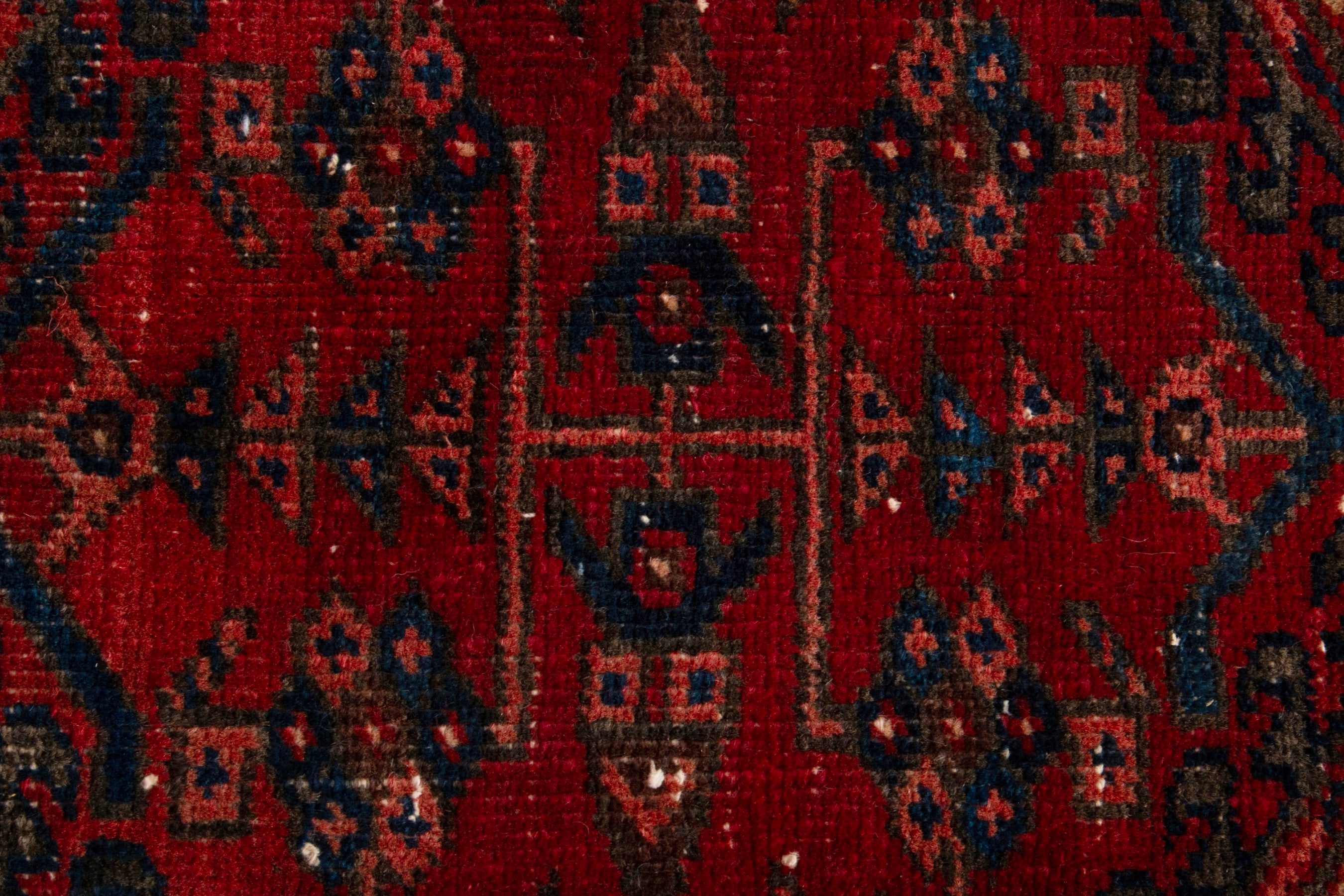 Persian Ardabil runner rug in deep red and cream, view 12 of 19