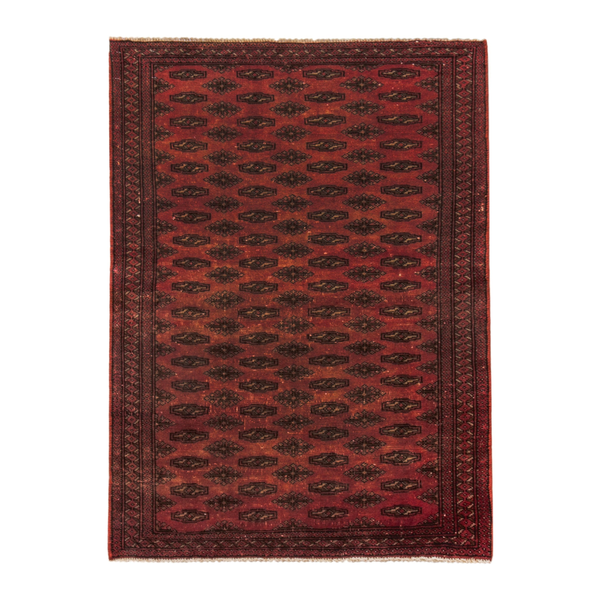Persian Torkaman accent rug in deep red and dark brown, 3'3" x 4'3"