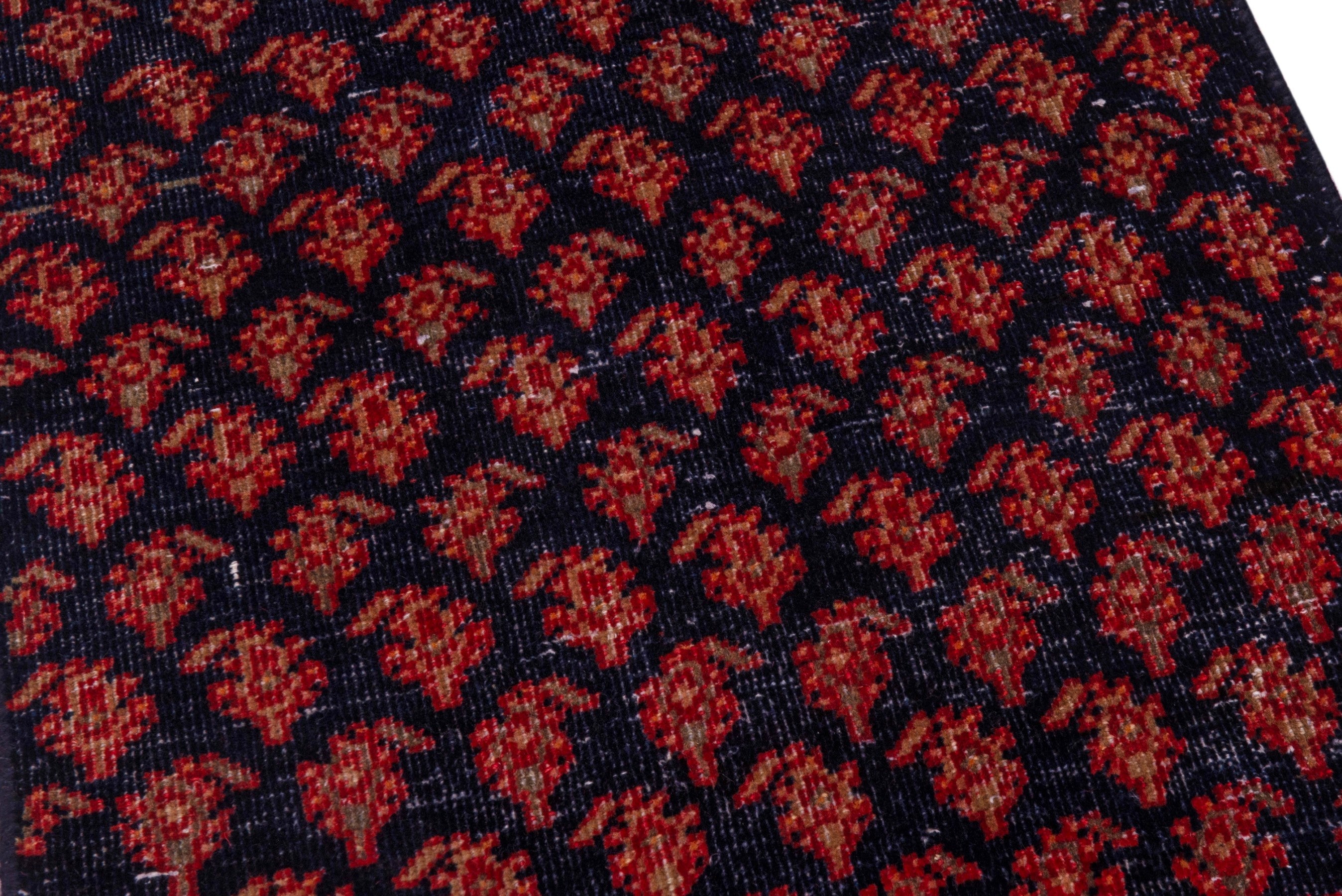 Persian Arak runner rug in navy and rust, view 10 of 17