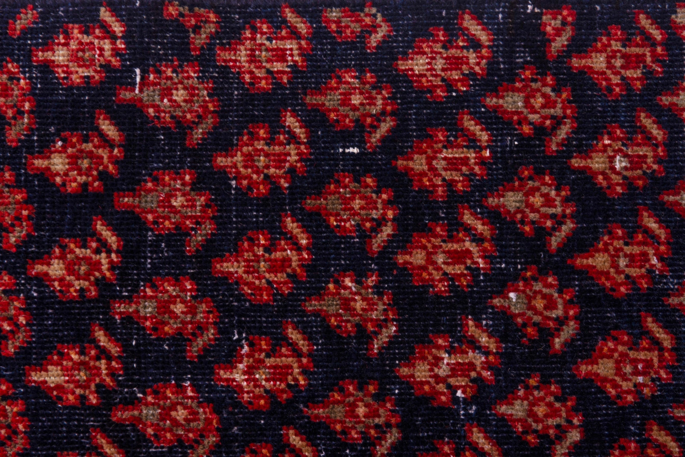 Persian Arak runner rug in navy and rust, view 13 of 17