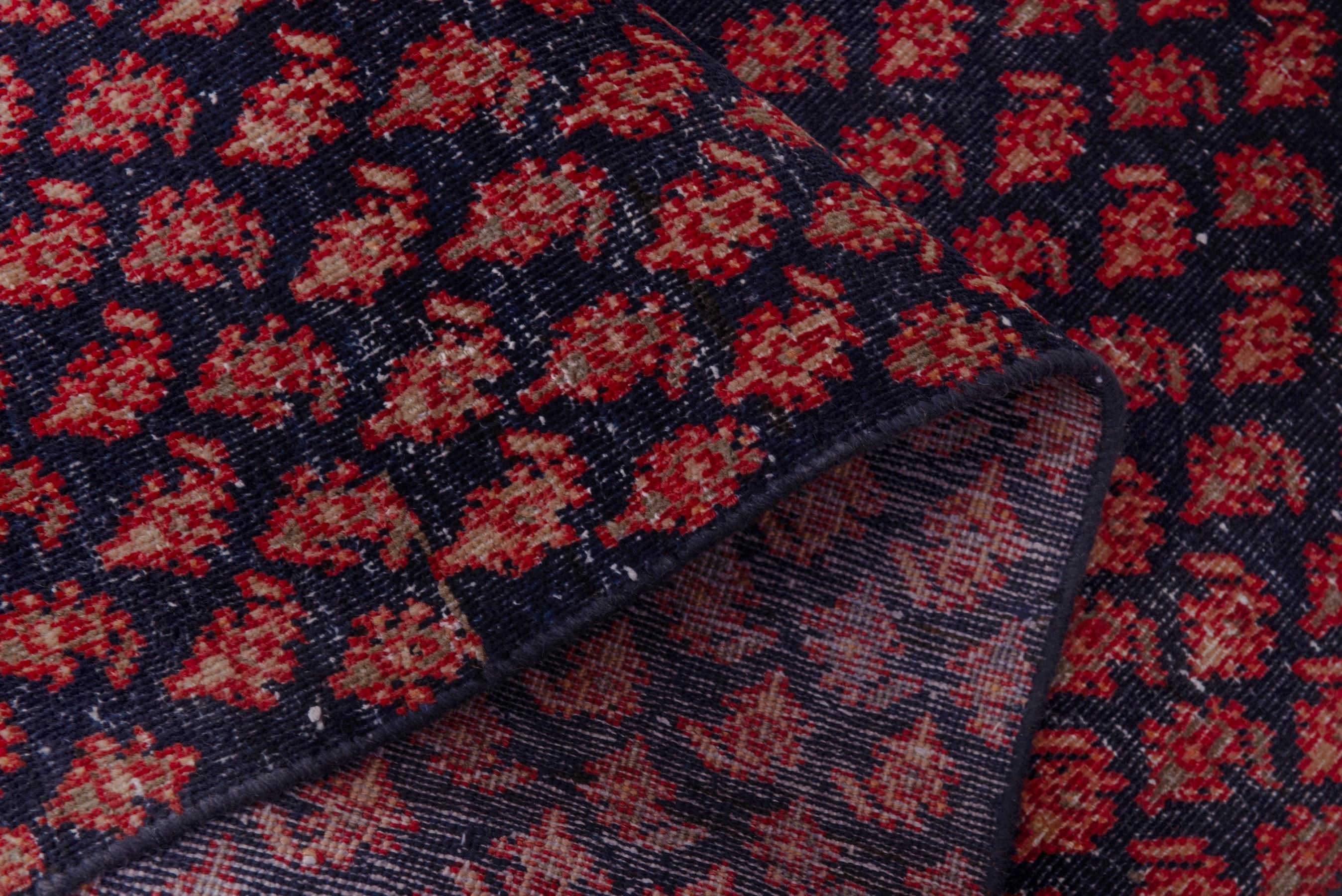 Persian Arak runner rug in navy and rust, view 14 of 17