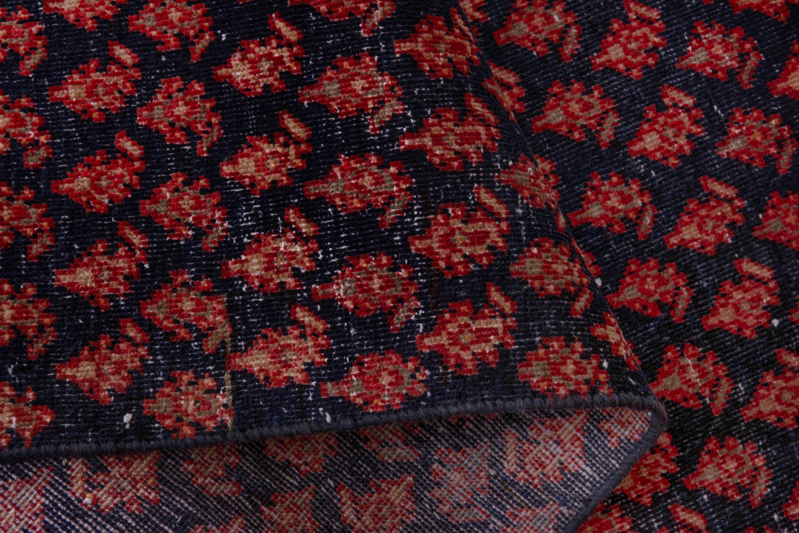 Persian Arak runner rug in navy and rust, view 15 of 17