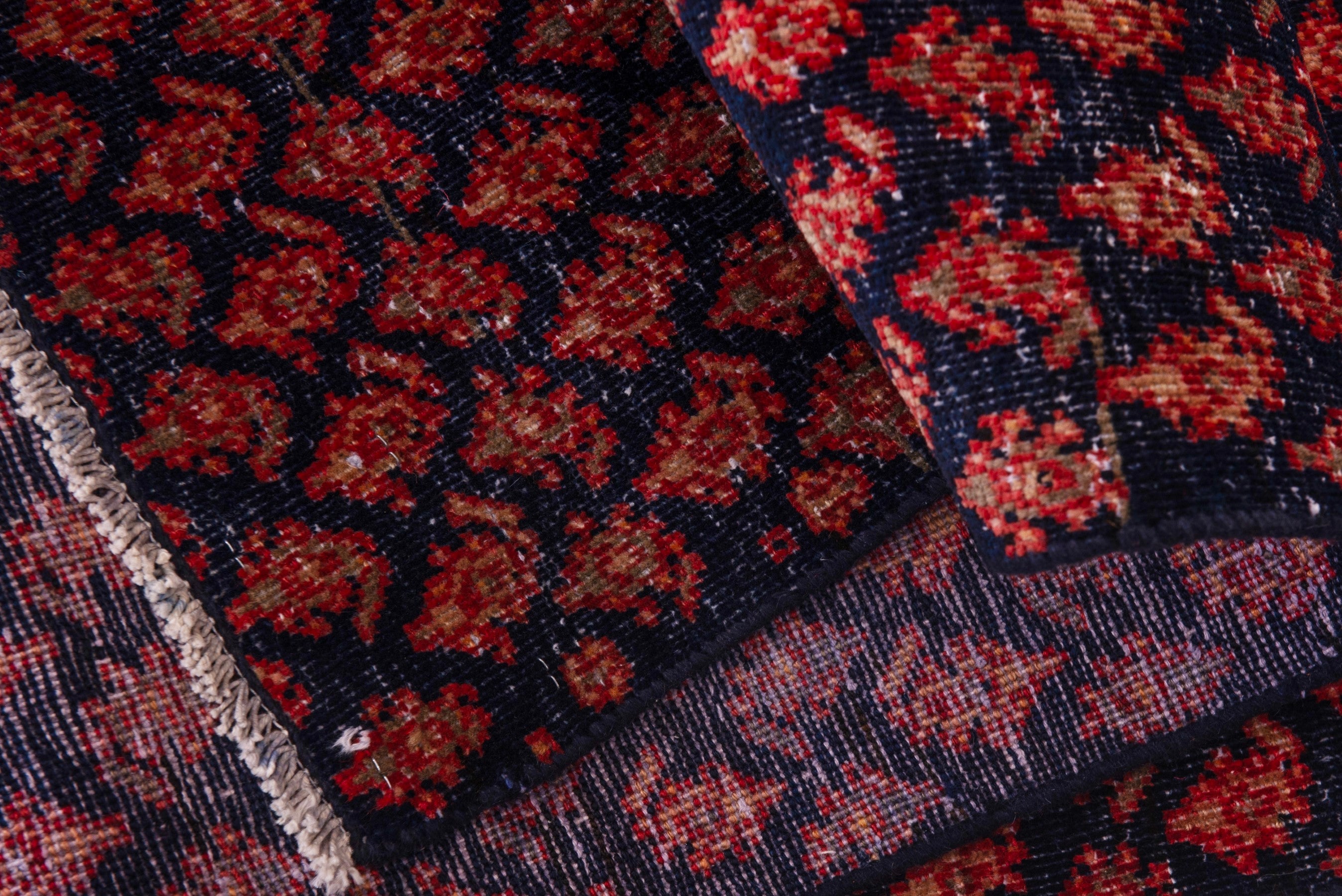 Persian Arak runner rug in navy and rust, view 16 of 17