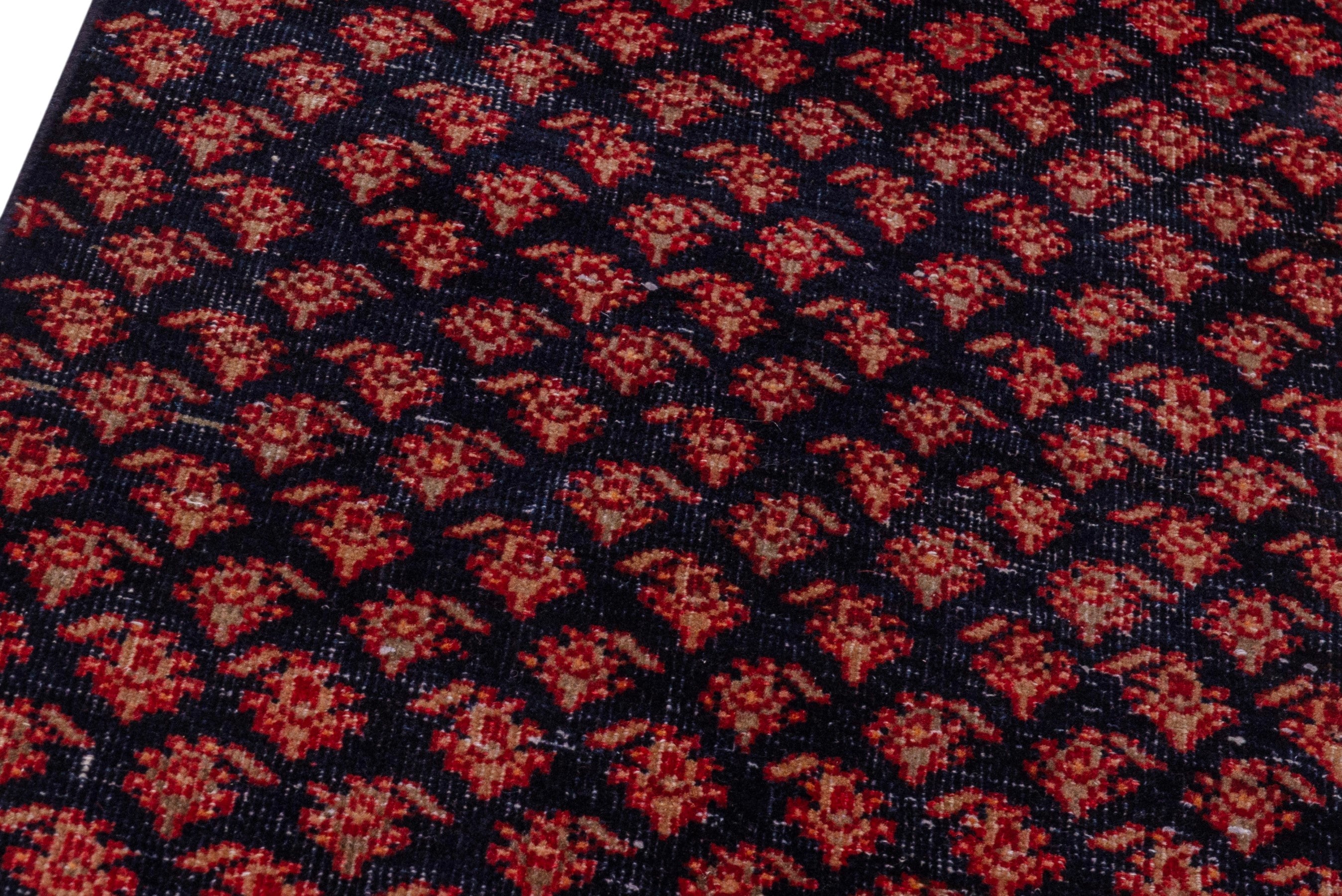 Persian Arak runner rug in navy and rust, view 9 of 17