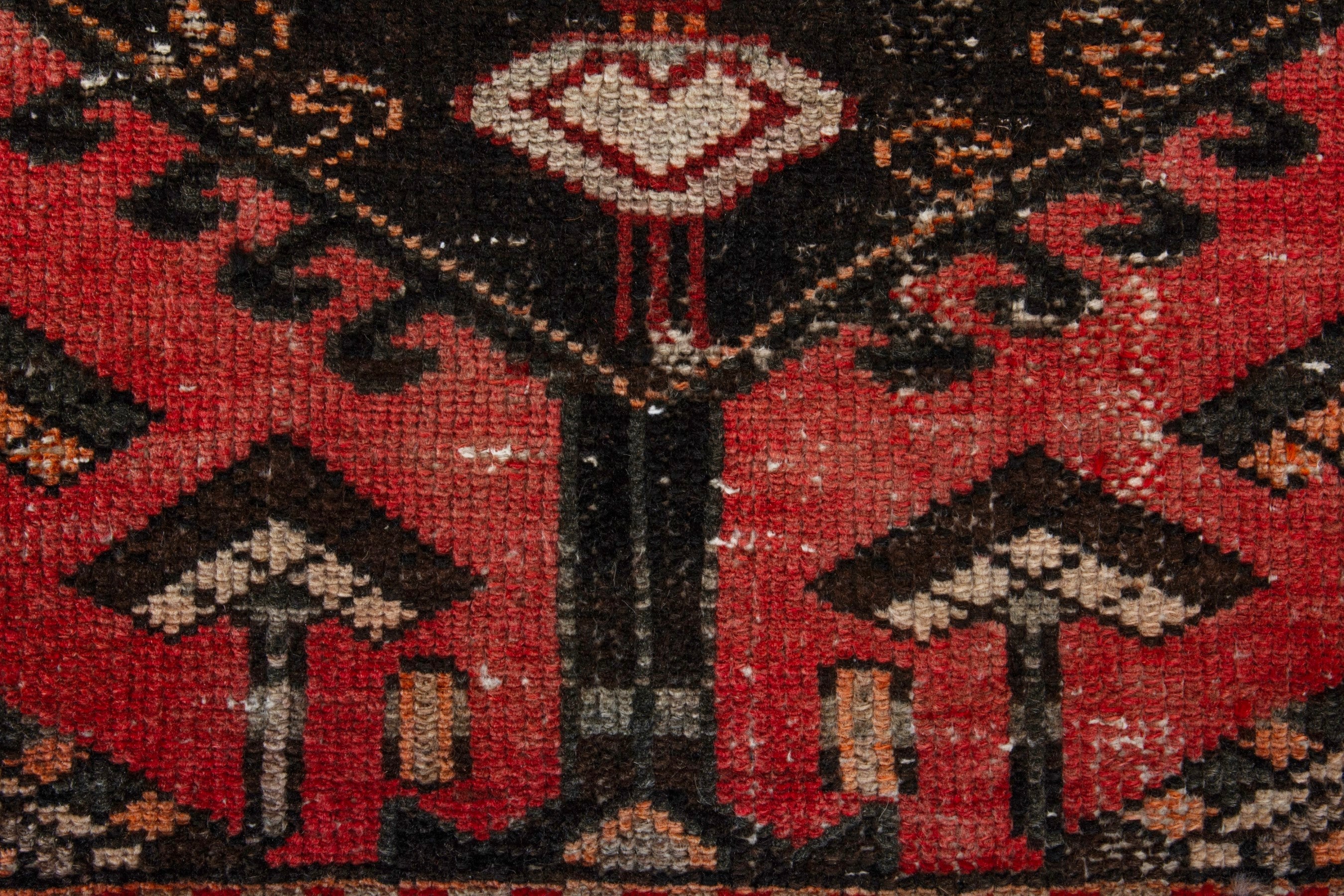 Persian Bakhtiari accent rug in deep red and dark brown, view 11 of 18