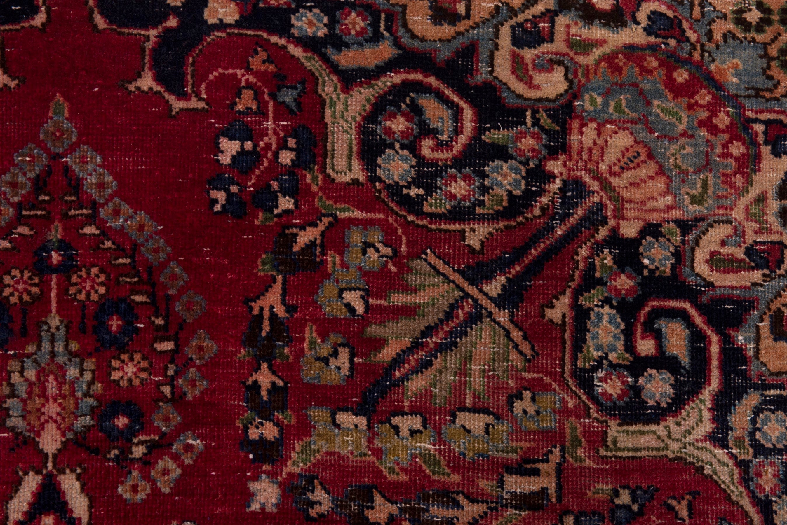 Persian Sabzevar area rug in deep red and navy, view 13 of 19
