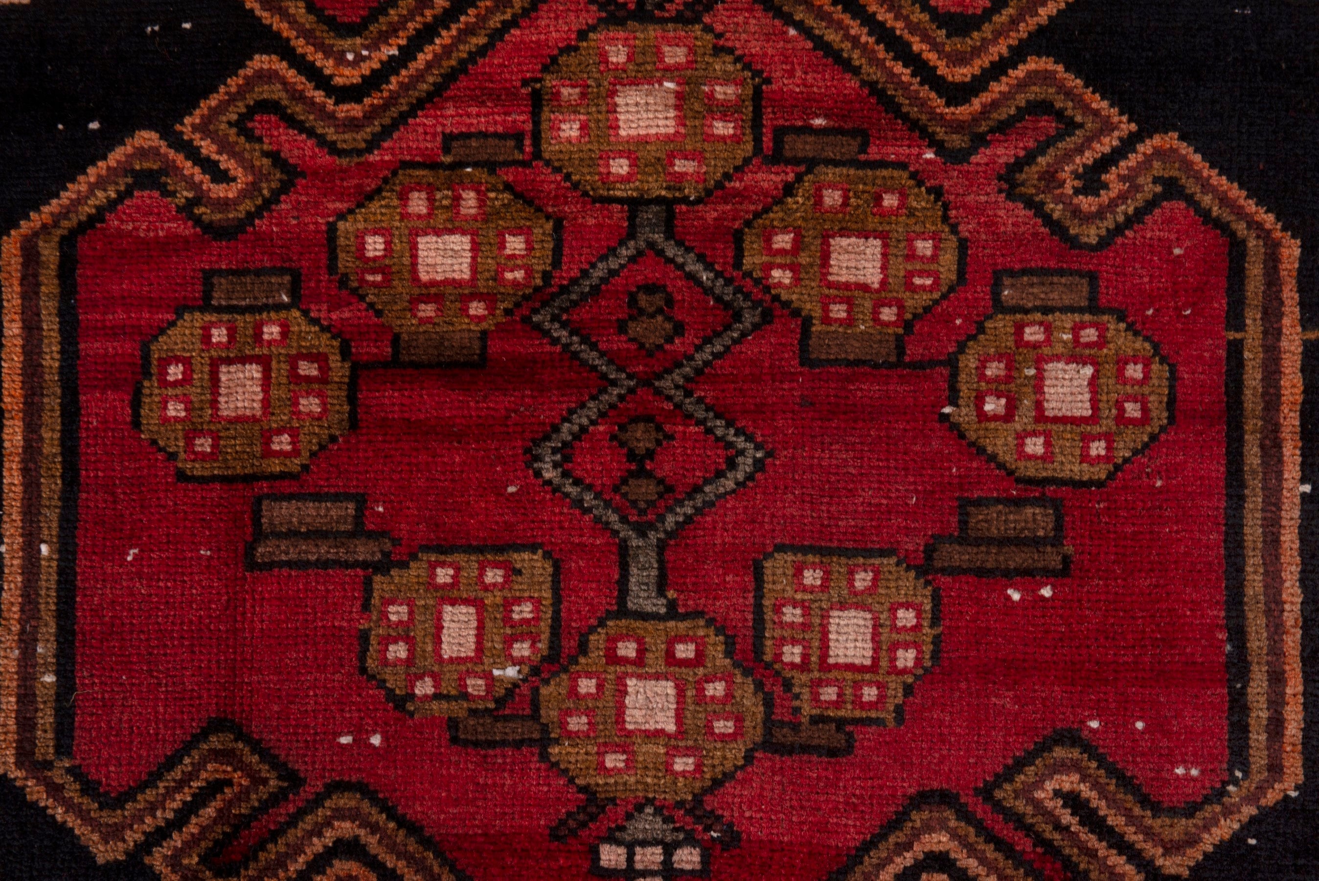 Persian Saveh runner rug in deep red and dark blue, view 11 of 18