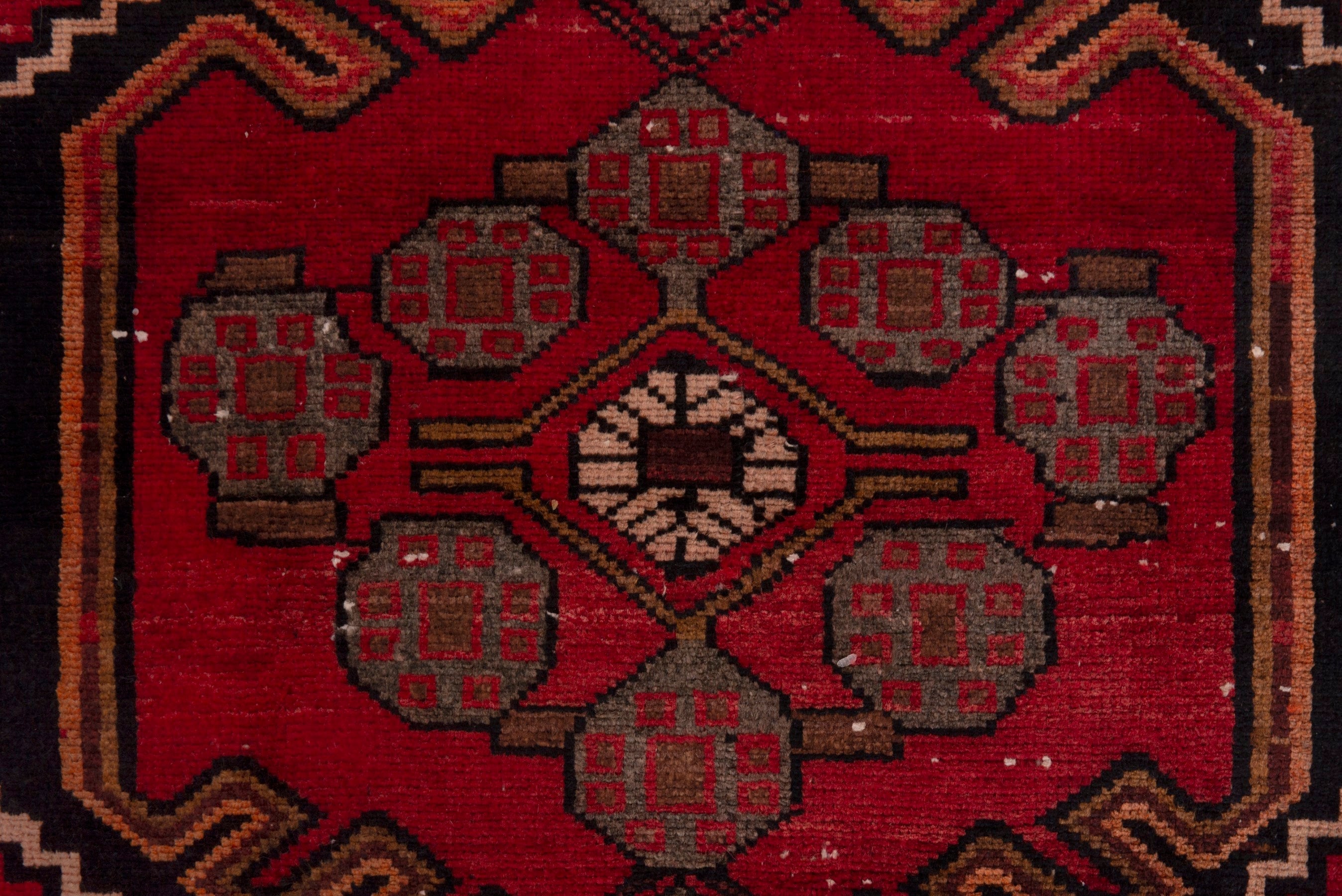 Persian Saveh runner rug in deep red and dark blue, view 12 of 18