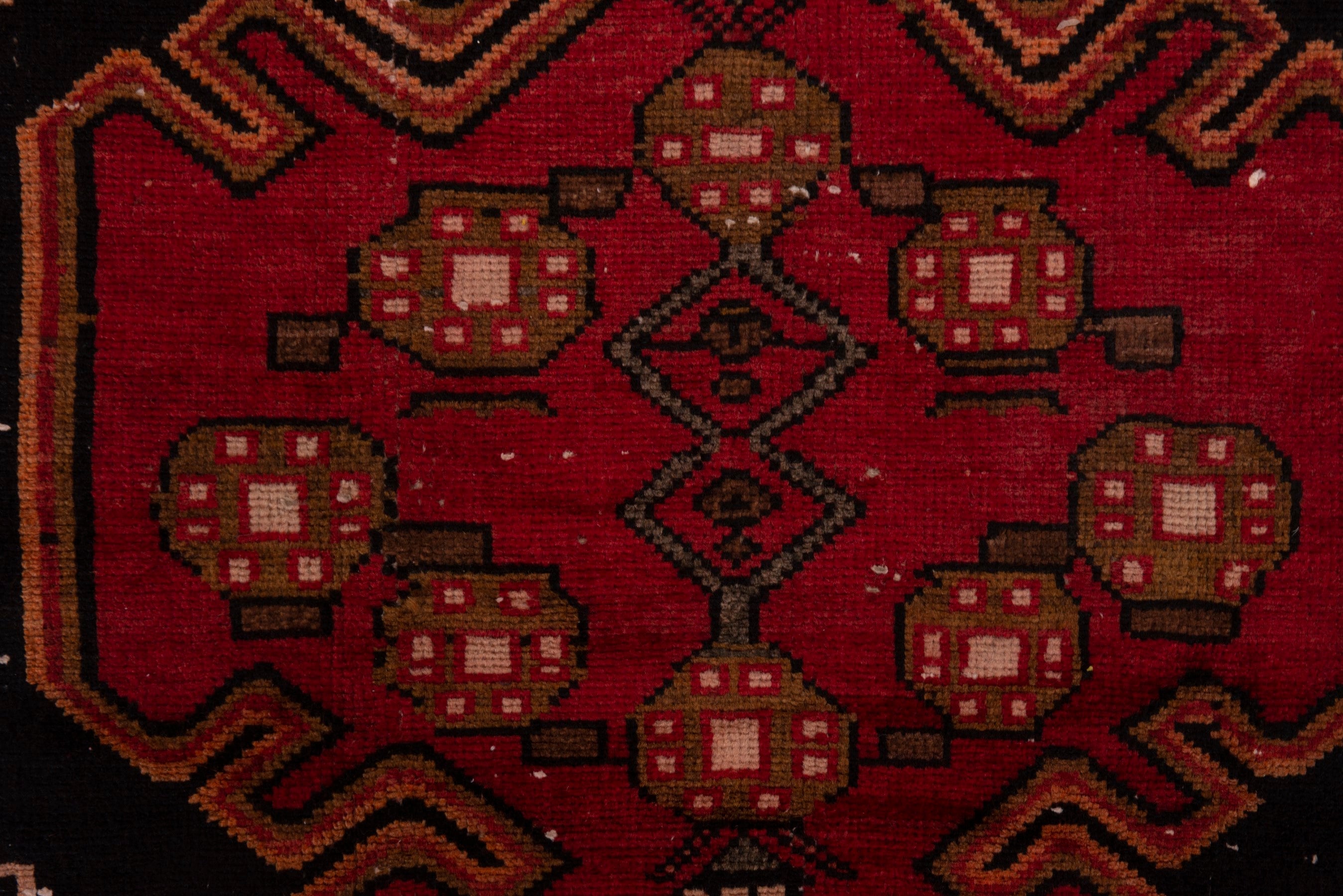 Persian Saveh runner rug in deep red and dark blue, view 13 of 18