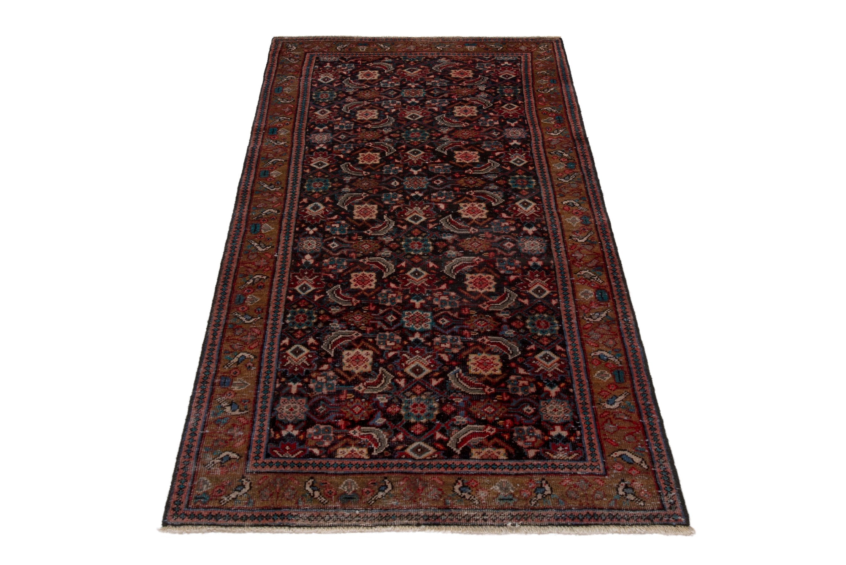 Persian Mahal area rug in burgundy and rust, view 2 of 18