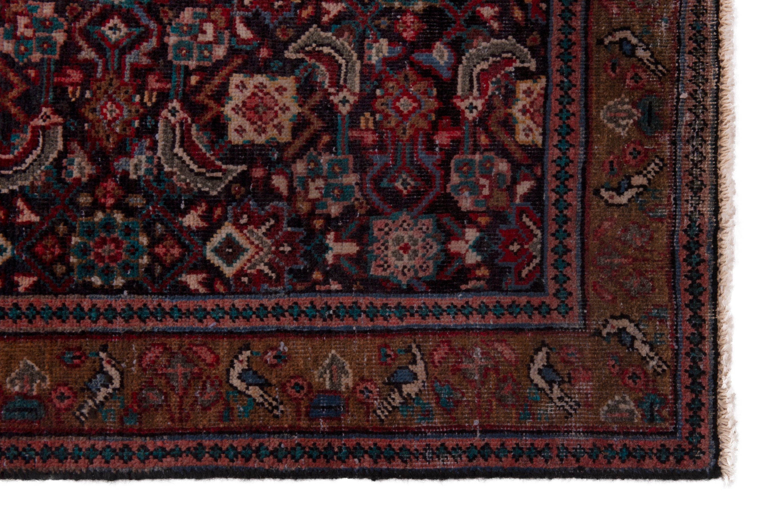 Persian Mahal area rug in burgundy and rust, view 5 of 18