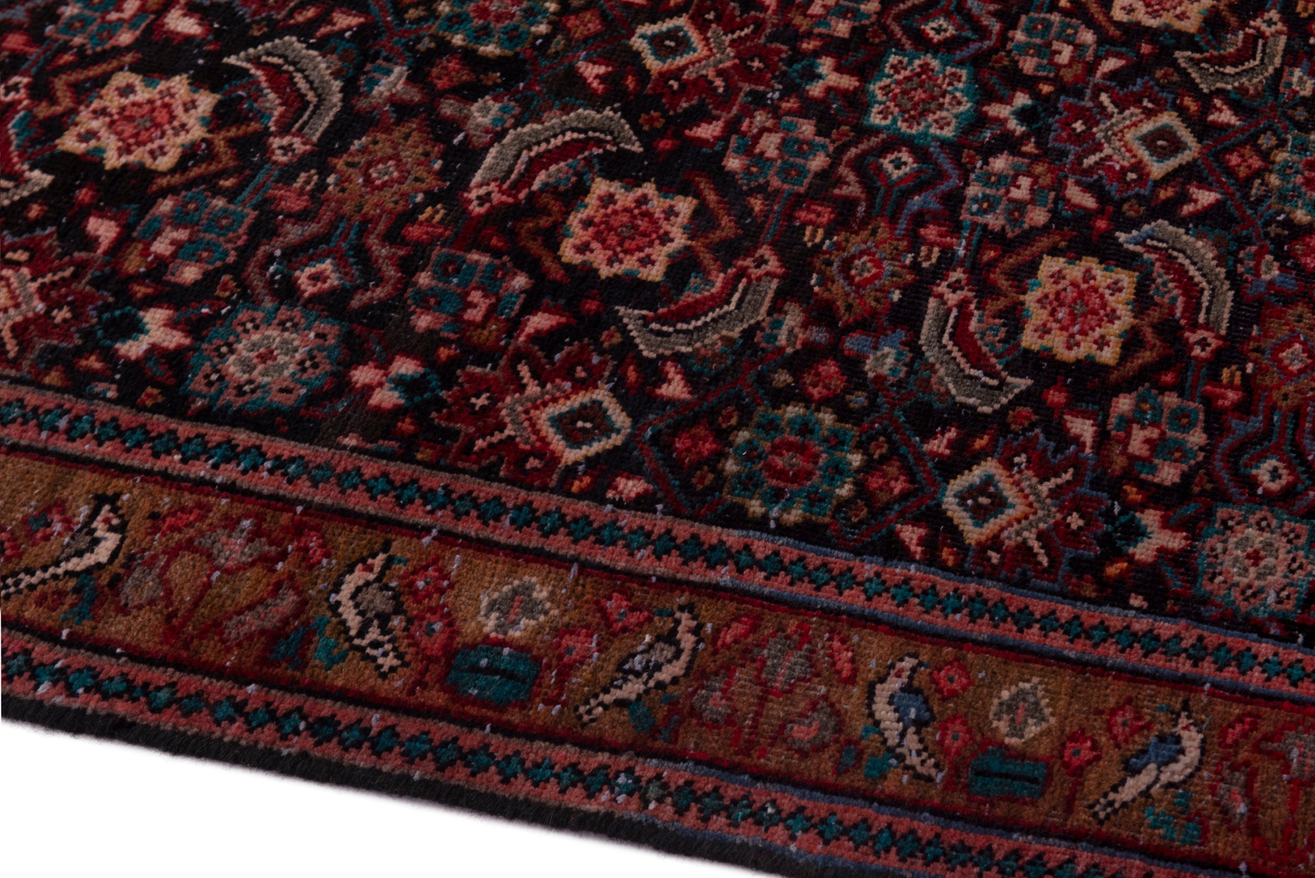 Persian Mahal area rug in burgundy and rust, view 8 of 18