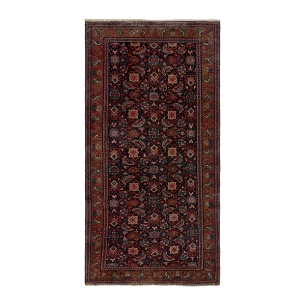 Persian Mahal area rug in burgundy and rust, 3'5" x 6'10"