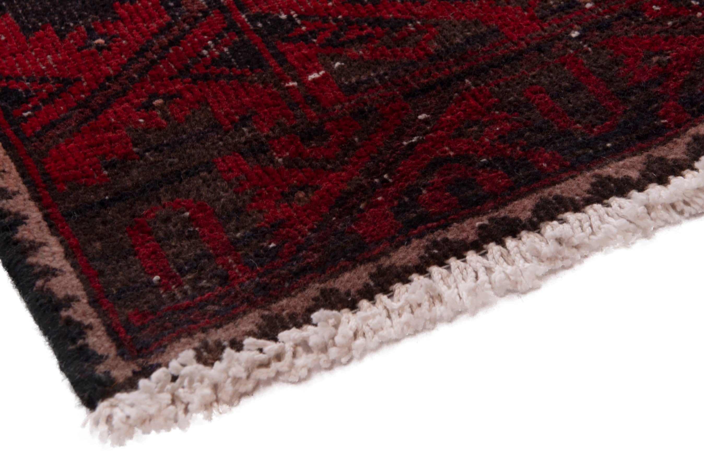 Persian Baluch runner rug in burgundy and deep red, view 6 of 18