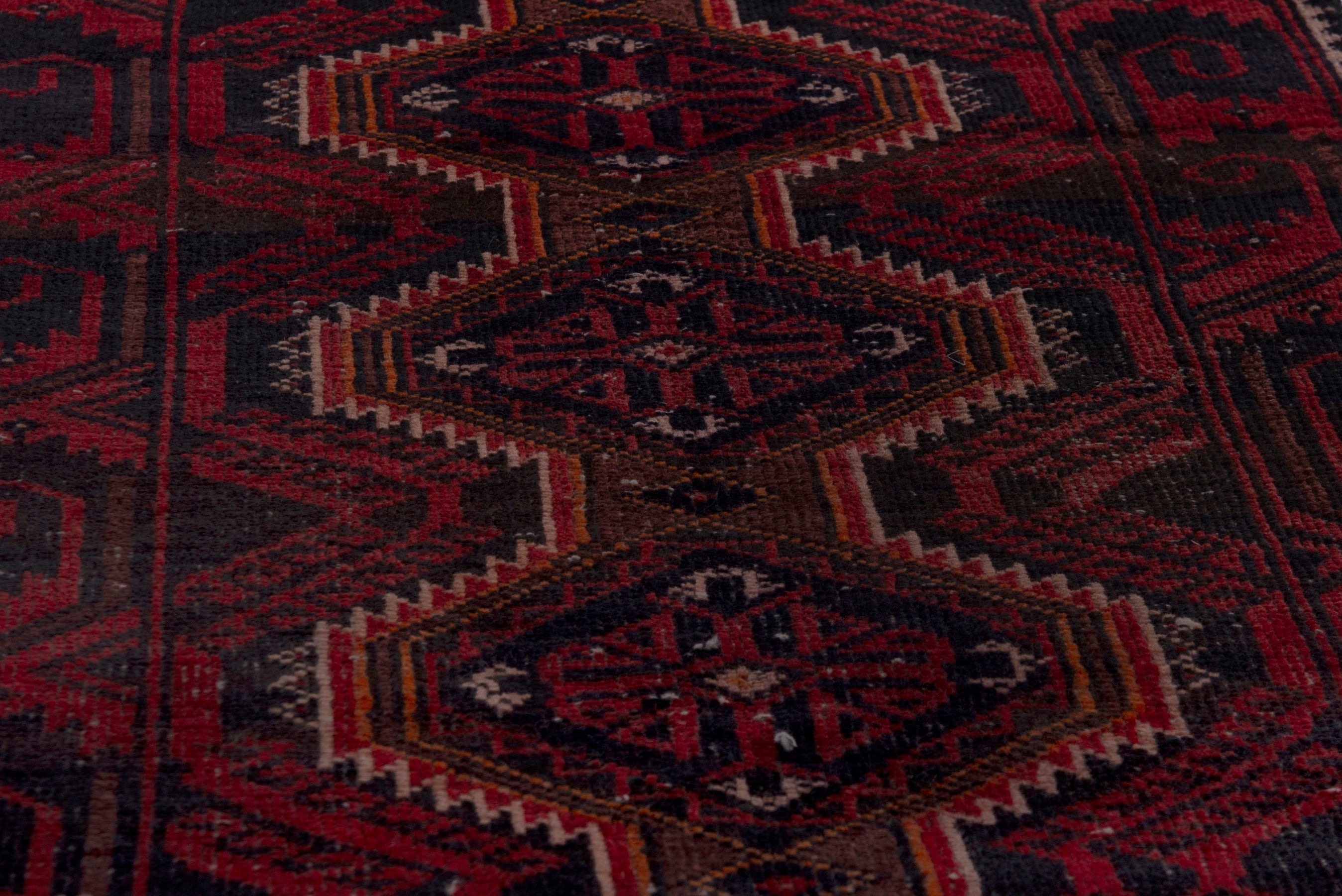 Persian Baluch runner rug in burgundy and deep red, view 9 of 18