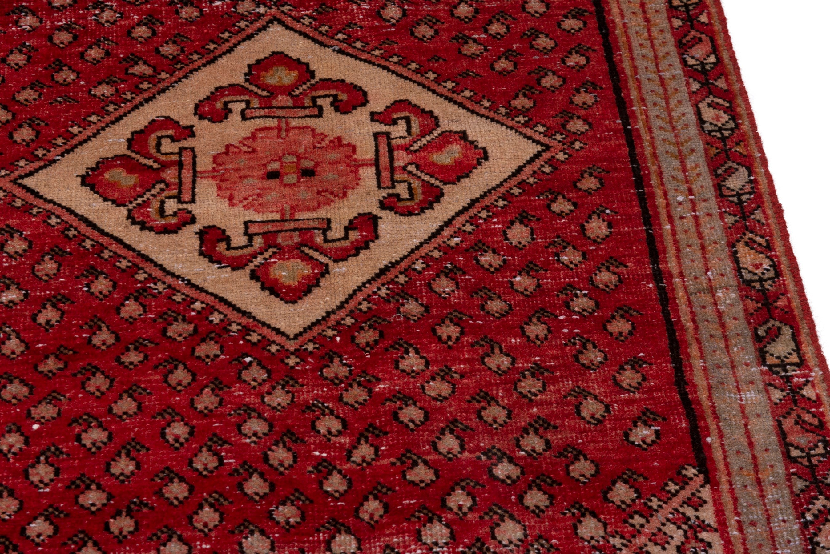 Persian Botteh accent rug in deep red and burgundy, view 10 of 17