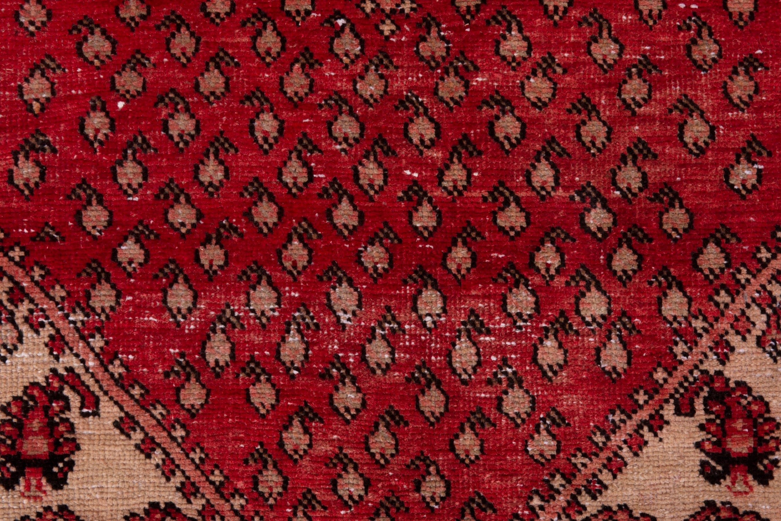 Persian Botteh accent rug in deep red and burgundy, view 11 of 17