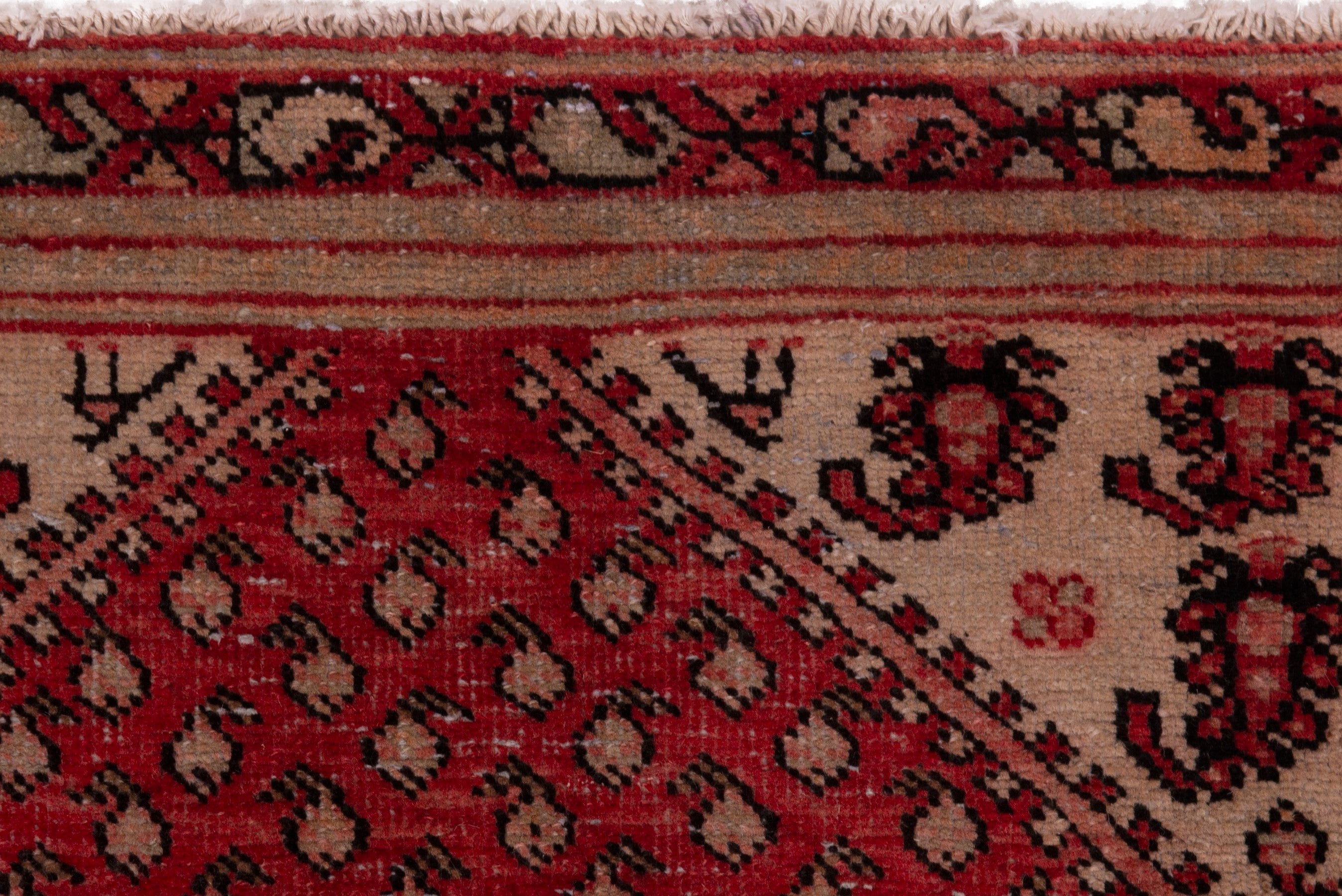 Persian Botteh accent rug in deep red and burgundy, view 13 of 17