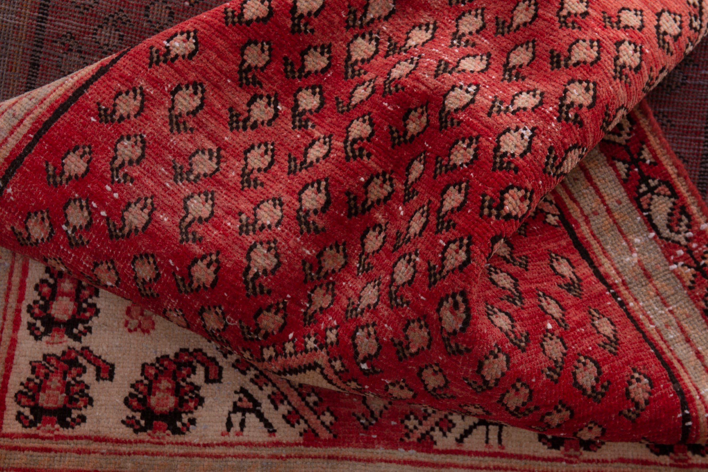Persian Botteh accent rug in deep red and burgundy, view 14 of 17