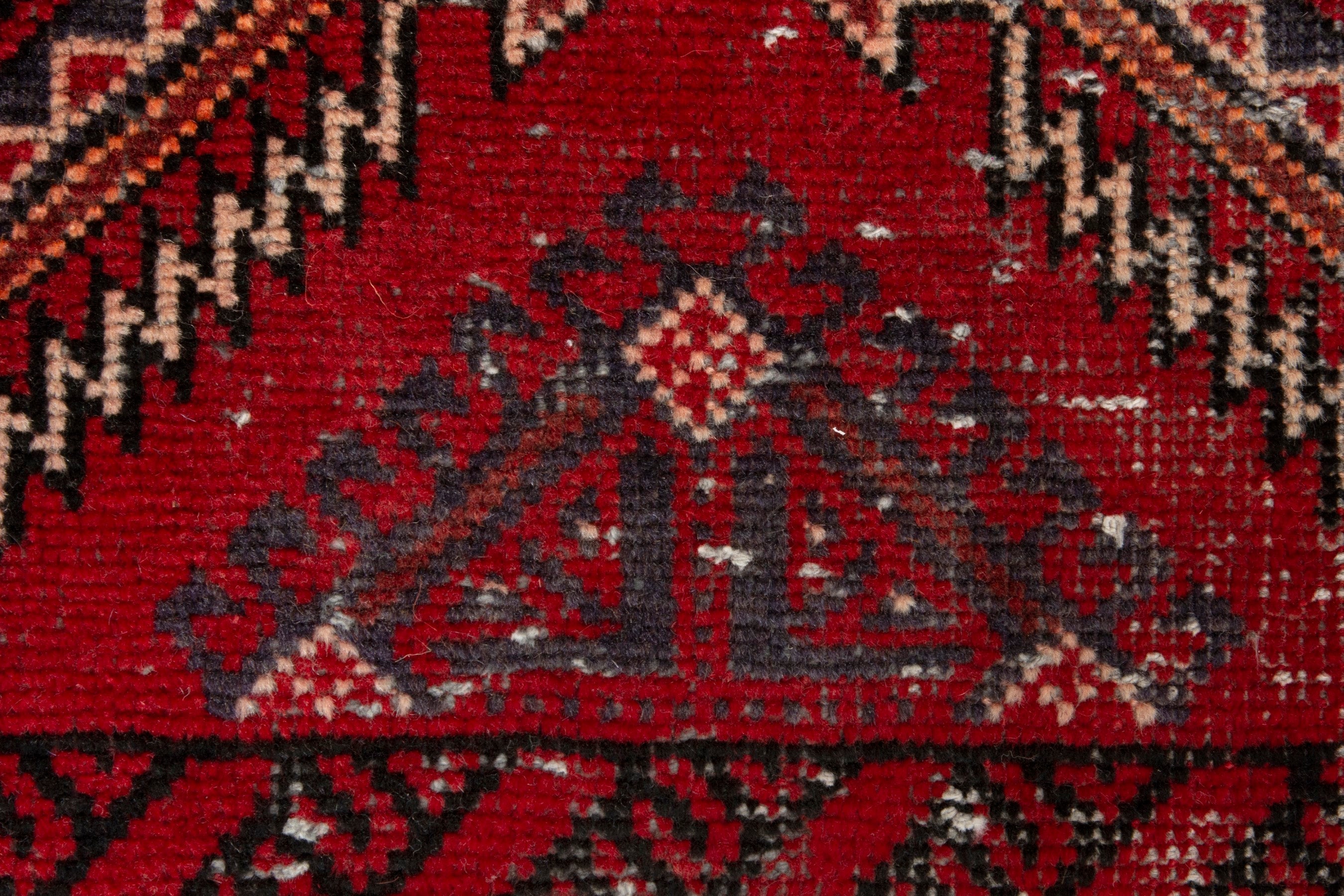 Persian Ferdos accent rug in deep red and cream, view 11 of 17