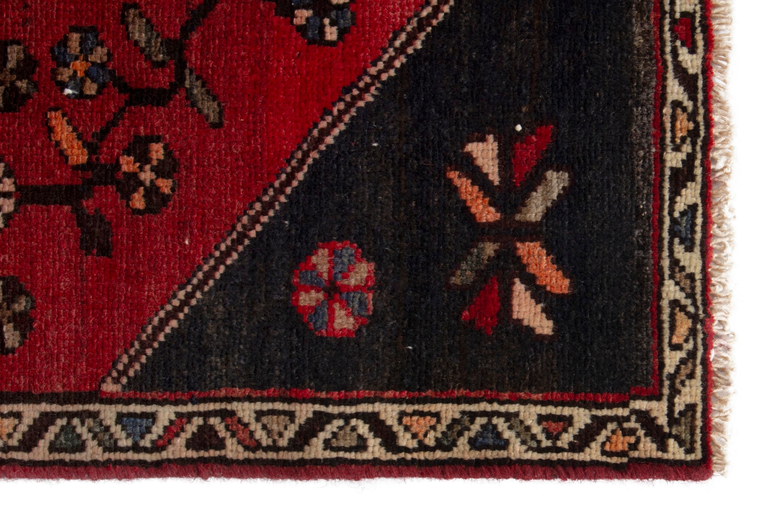Persian Zanjan accent rug in deep red and dark brown, view 5 of 19