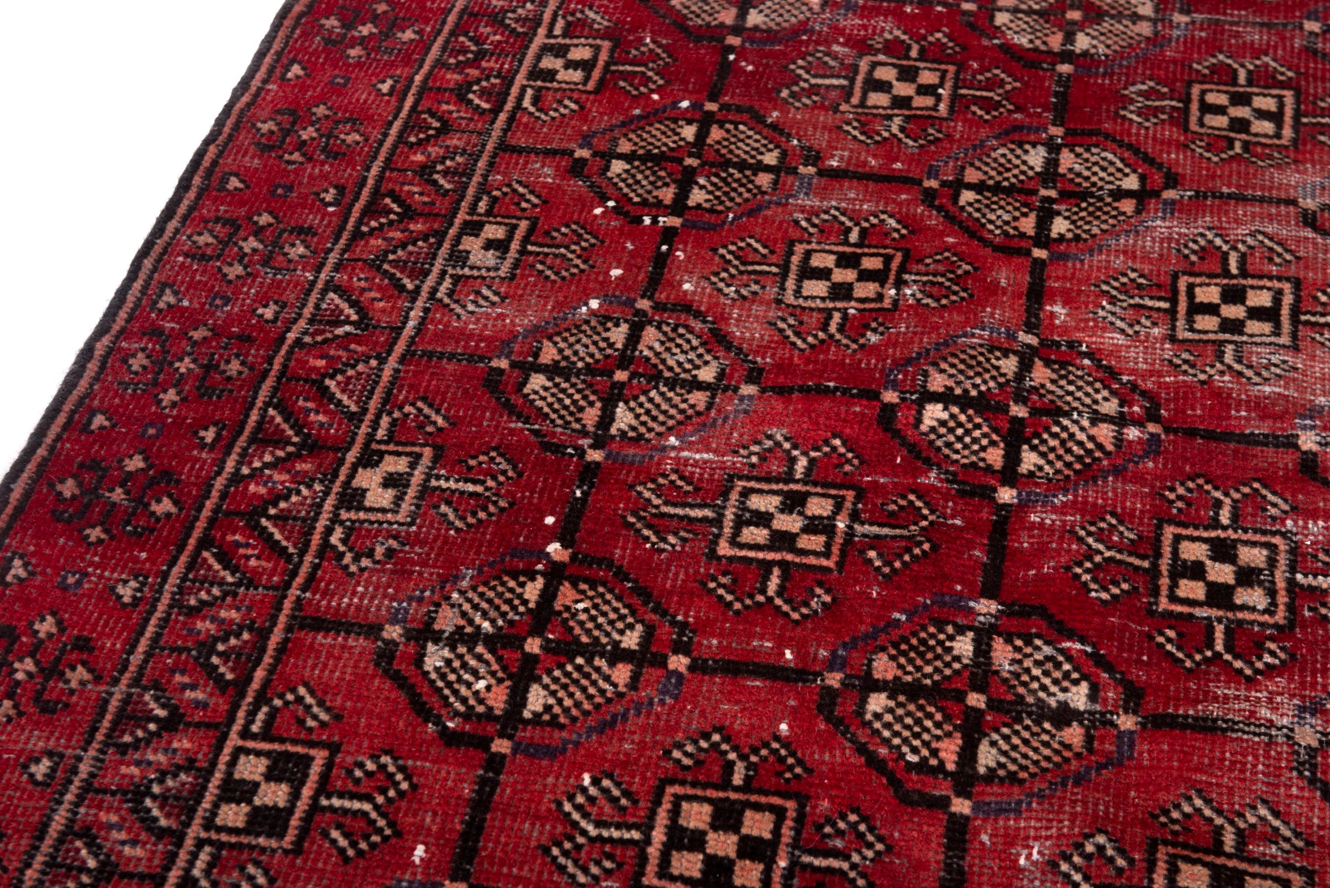 Persian Ferdos accent rug in deep red and chestnut, view 10 of 18