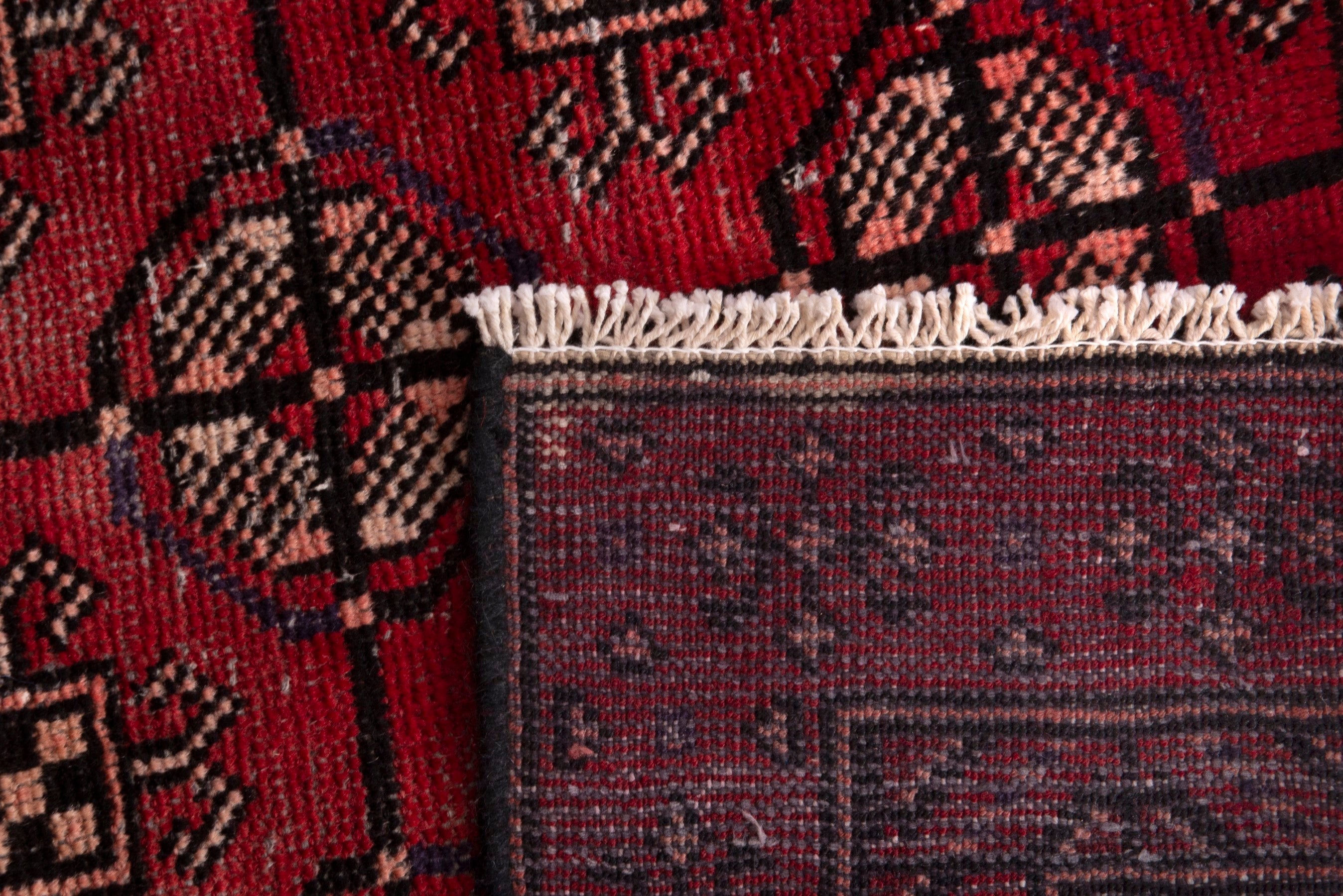 Persian Ferdos accent rug in deep red and chestnut, view 18 of 18