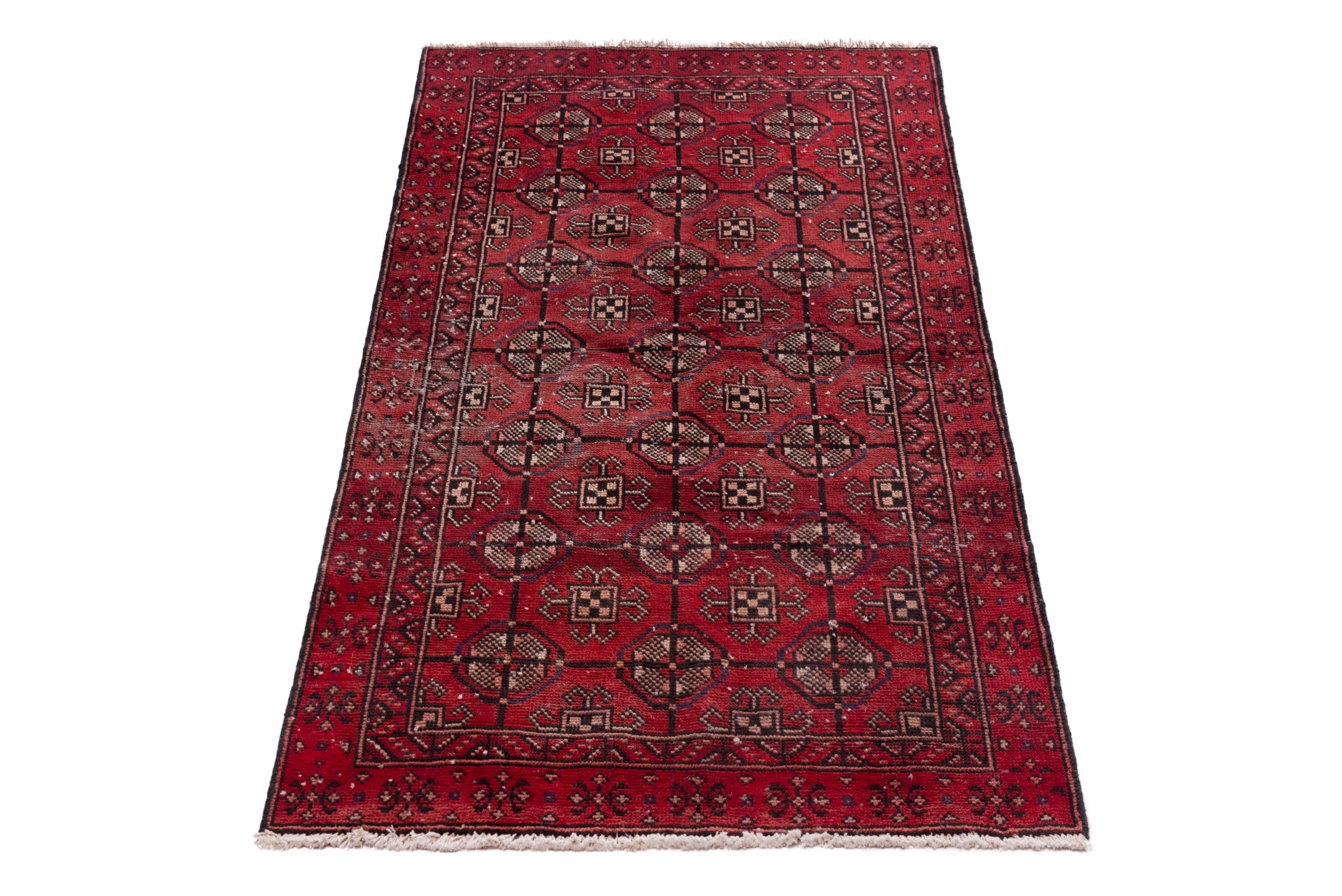 Persian Ferdos accent rug in deep red and chestnut, view 3 of 18