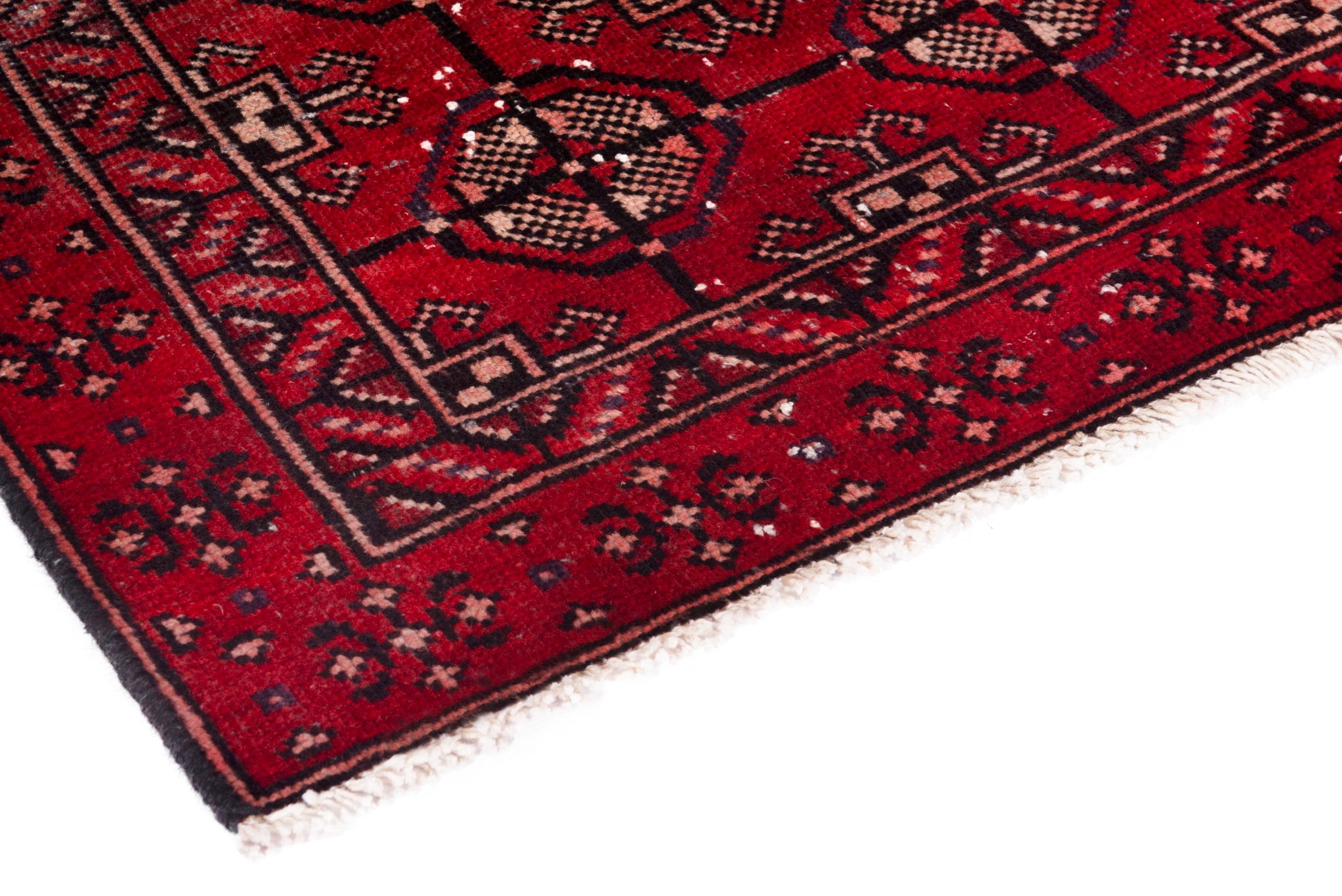Persian Ferdos accent rug in deep red and chestnut, view 6 of 18